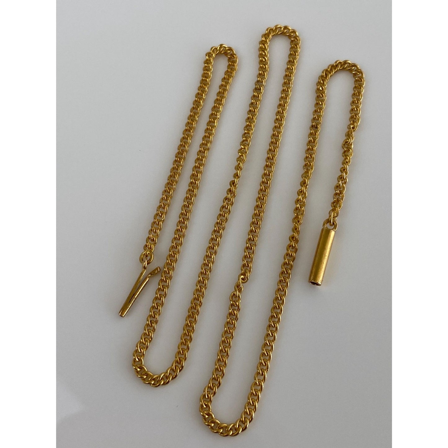 Vintage Solid 21k Yellow Gold Curb Chain Necklace - 16 inches