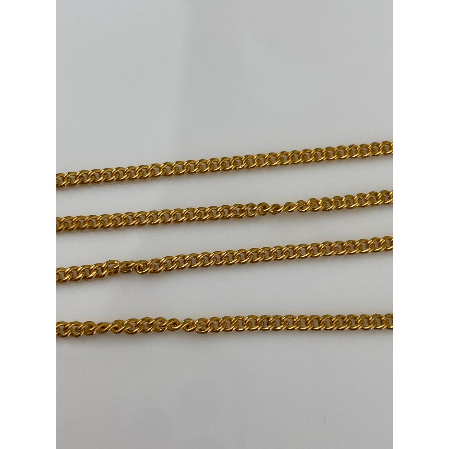 Vintage Solid 21k Yellow Gold Curb Chain Necklace - 16 inches