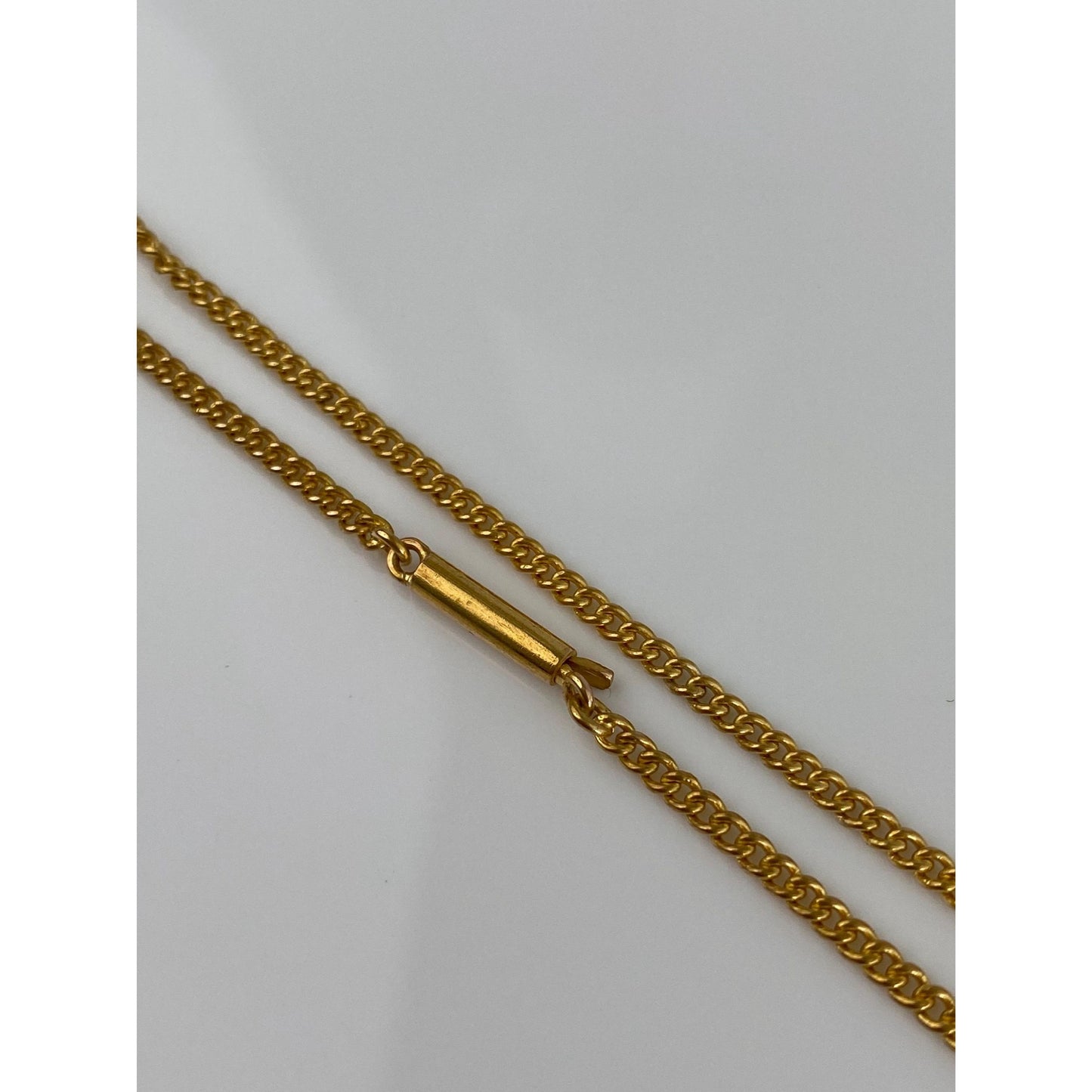Vintage Solid 21k Yellow Gold Curb Chain Necklace - 16 inches