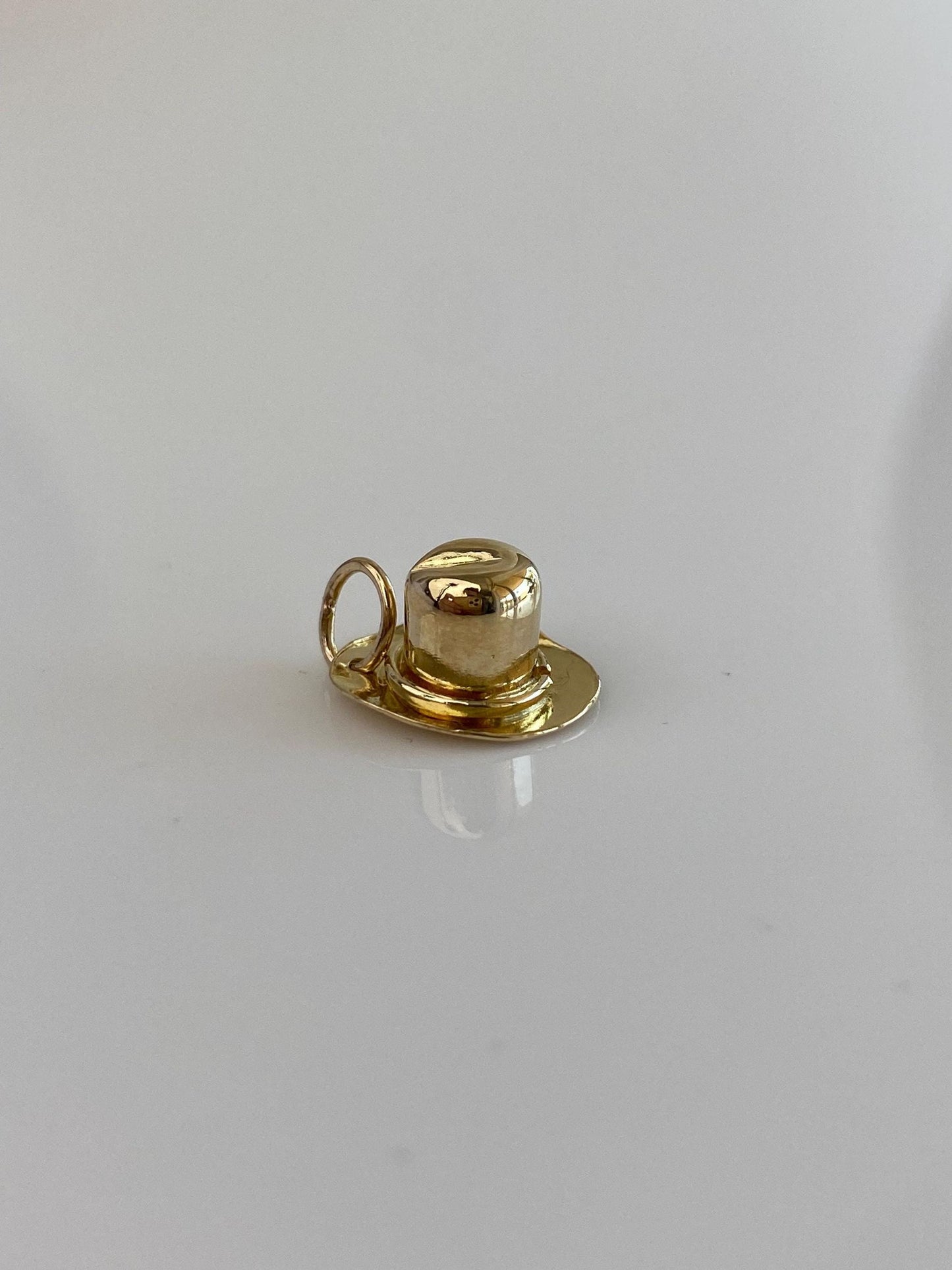Vintage Solid 9k Yellow Gold Hat Charm