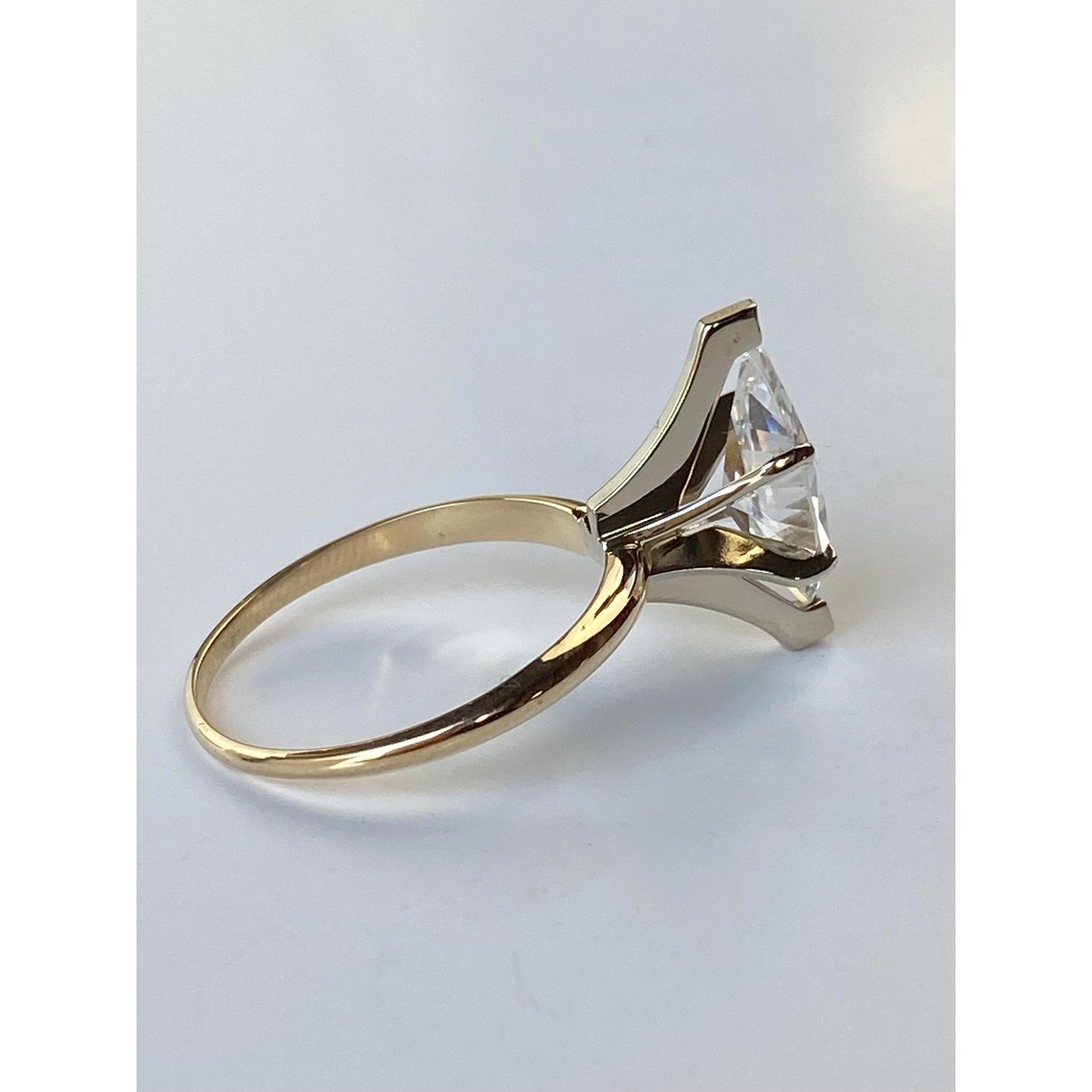 Solid 14k Yellow Gold Cubic Zirconia Marquis Ring - Size 8.75