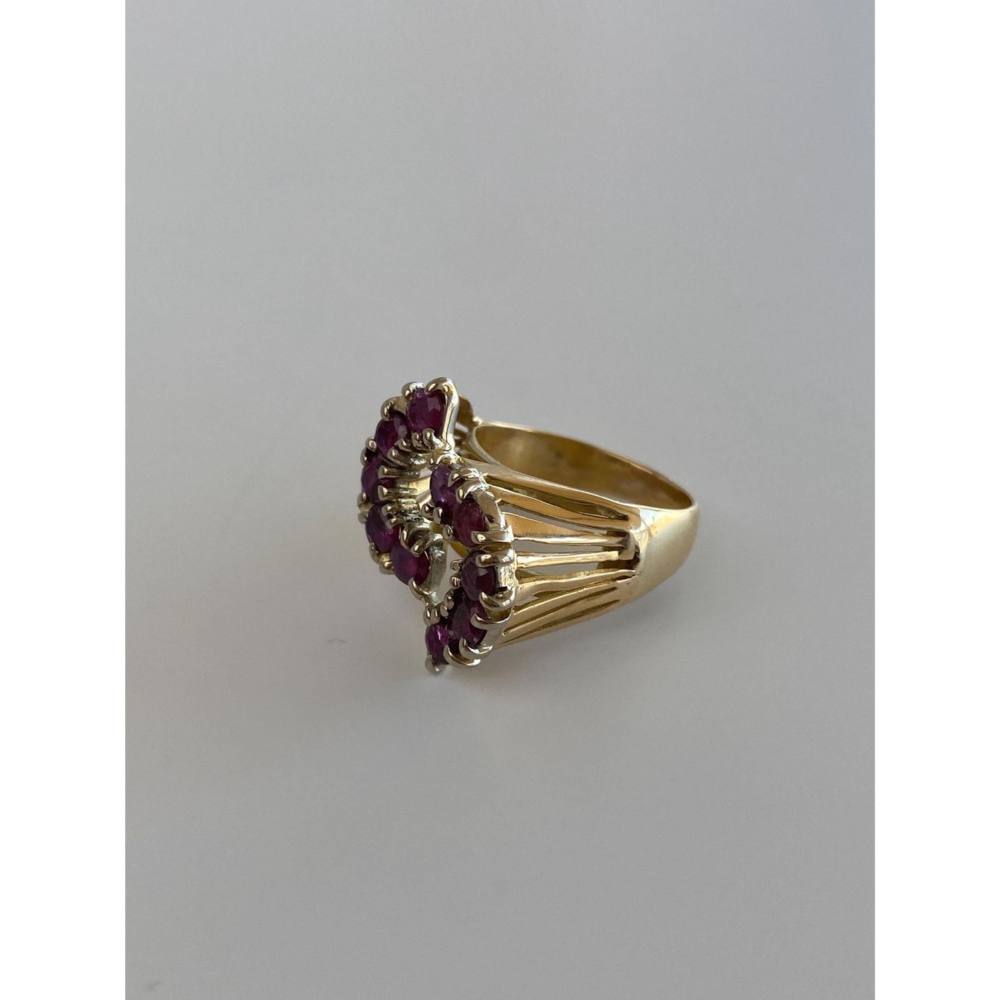 Vintage Solid 14k Yellow Gold Ruby Ring - Size 4