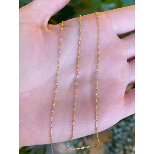Vintage Solid 14k Yellow Gold Twist Chain Necklace - 17.75 inches