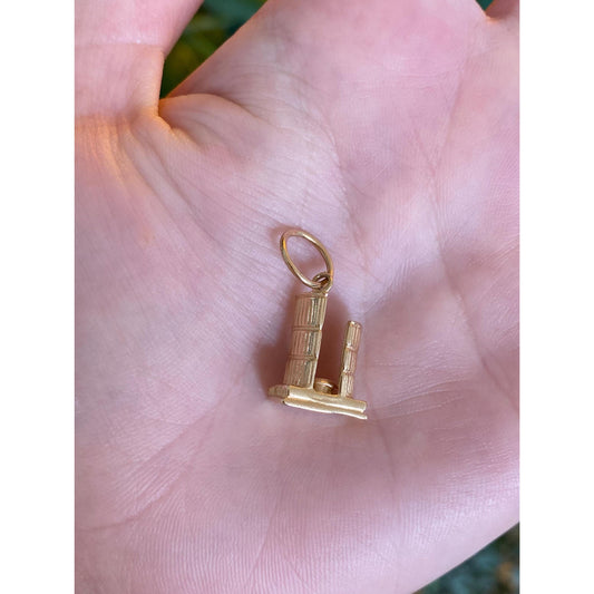 Vintage Solid 14k Yellow Gold City Hall Toronto Canada Charm