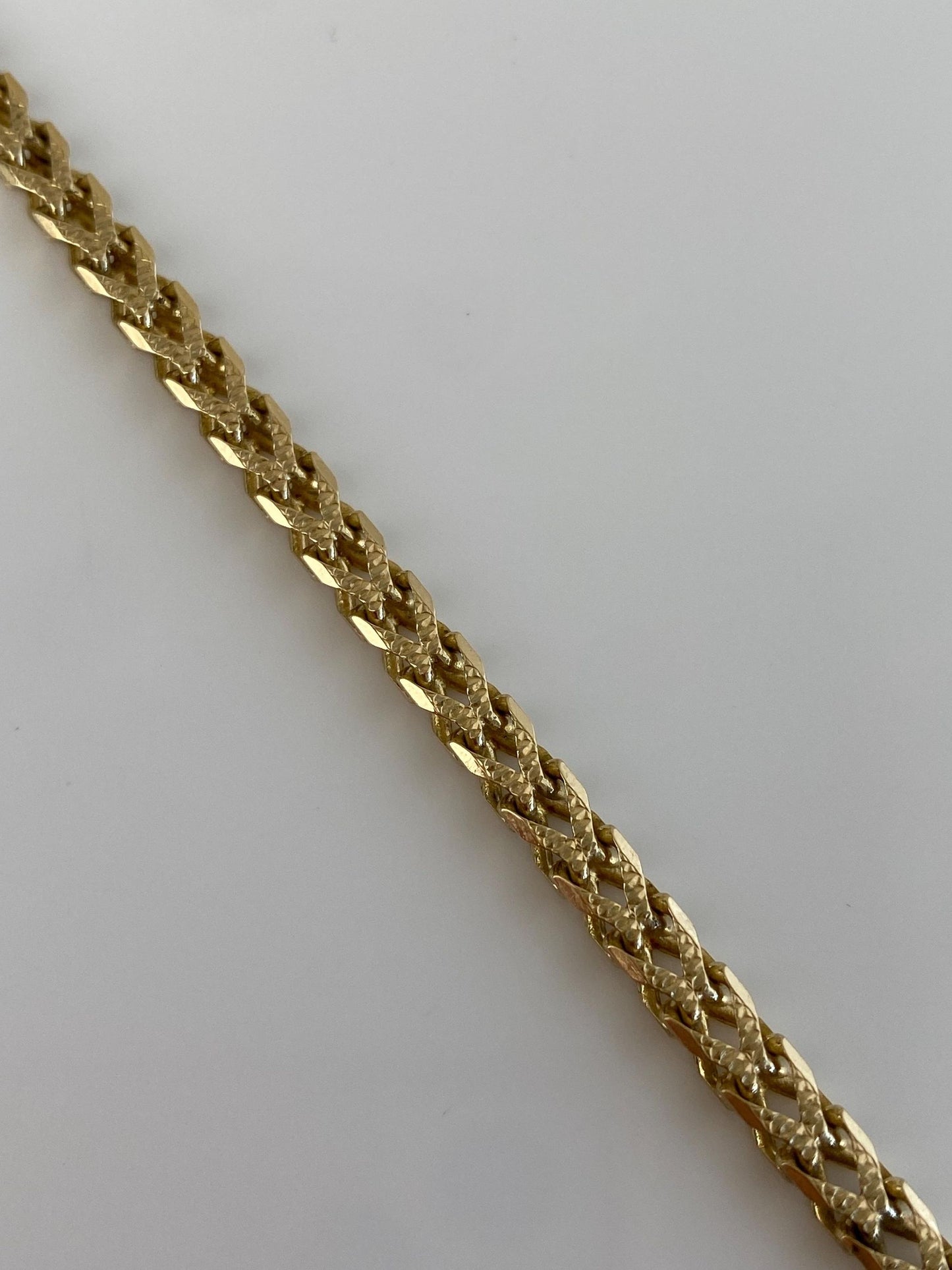 Vintage Solid 14k Yellow Gold Fancy Chain Bracelet - 7.5 inches