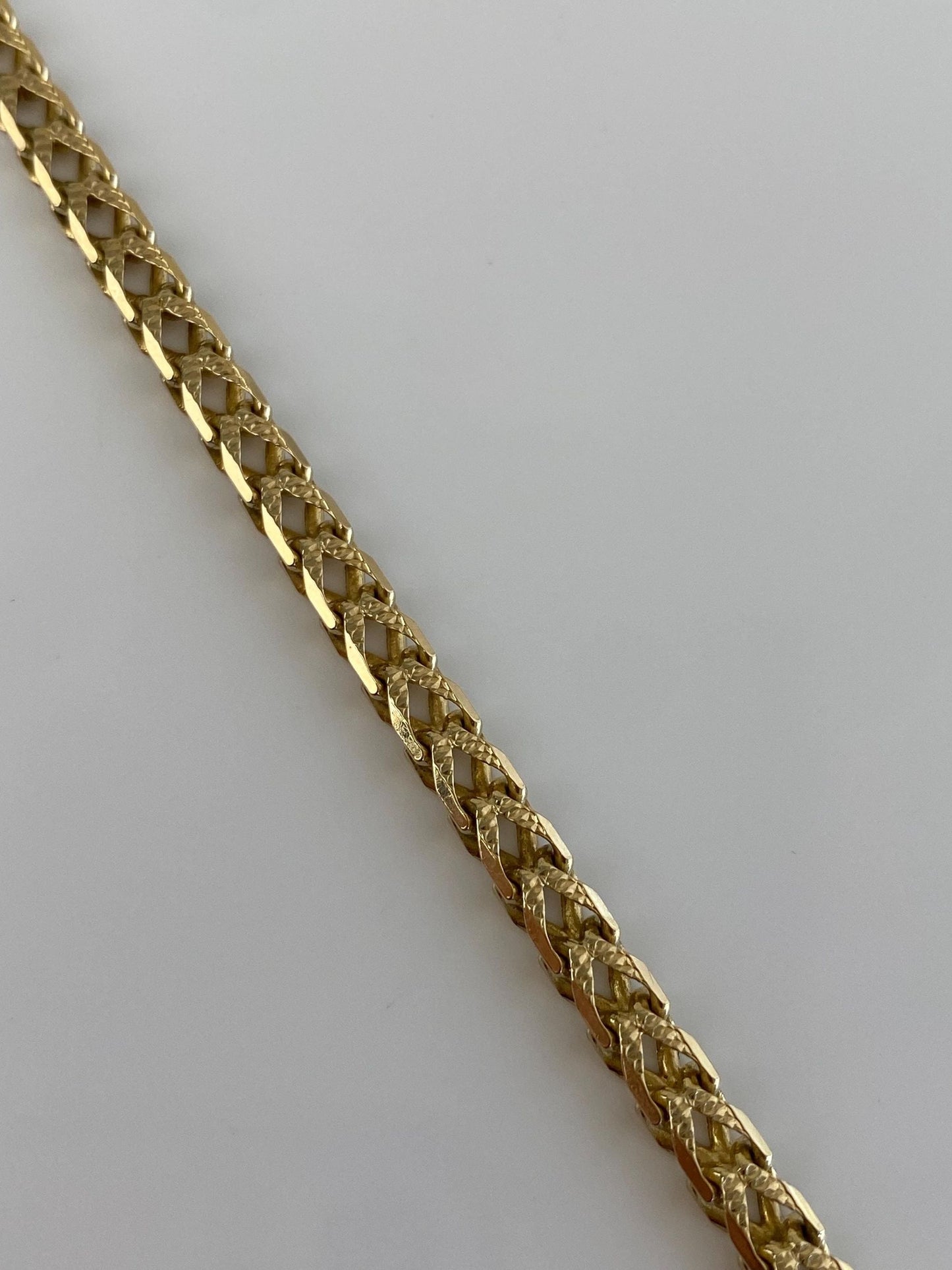 Vintage Solid 14k Yellow Gold Fancy Chain Bracelet - 7.5 inches
