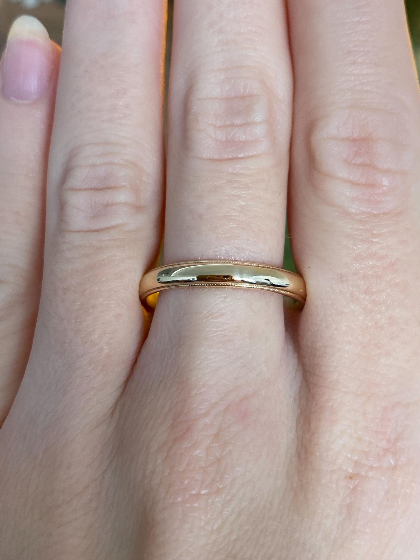 Vintage Solid 14k Yellow Gold Miligrain Ring Band - Size 11.25