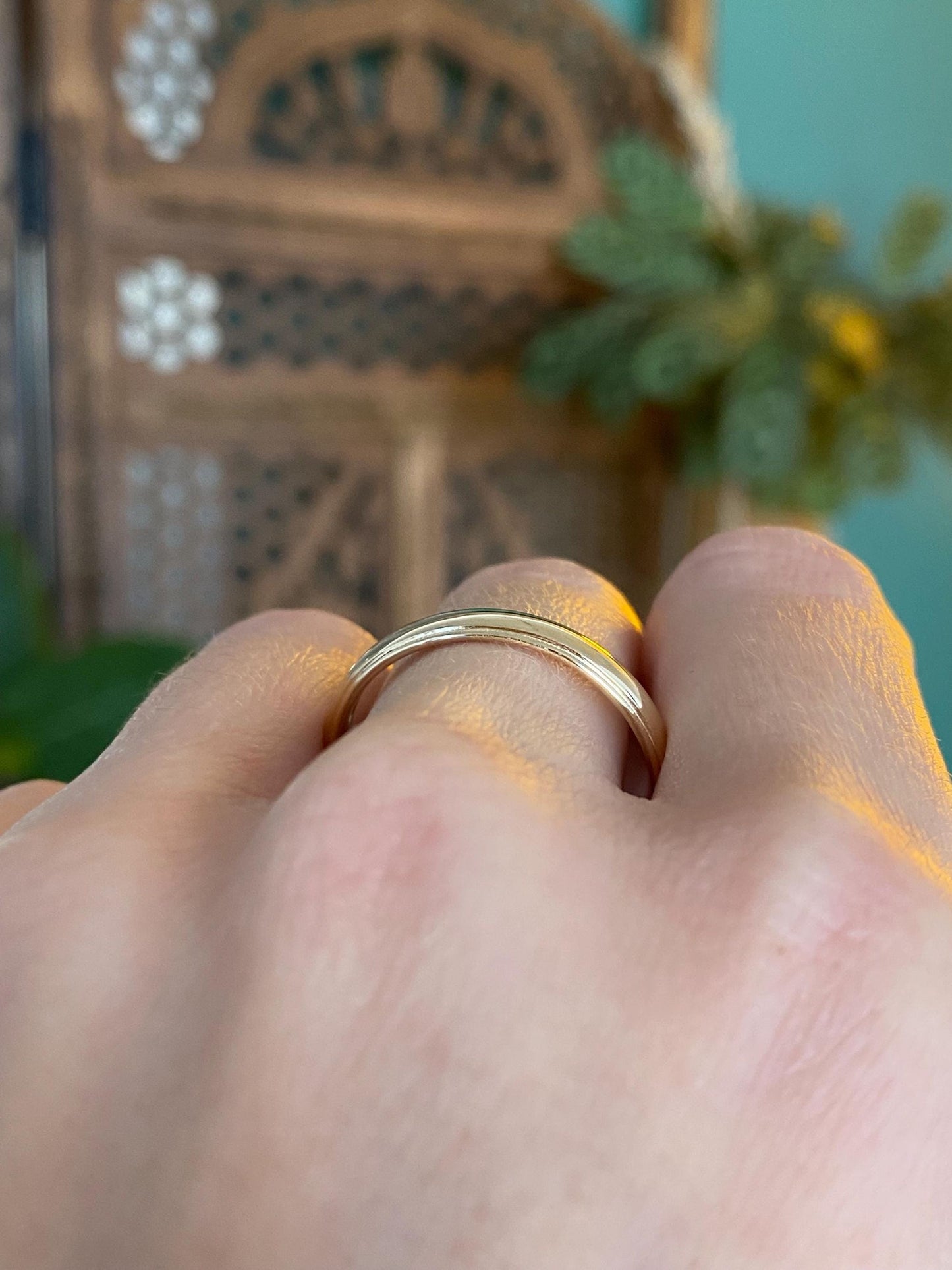 Vintage Solid 14k Yellow Gold Miligrain Ring Band - Size 11.25