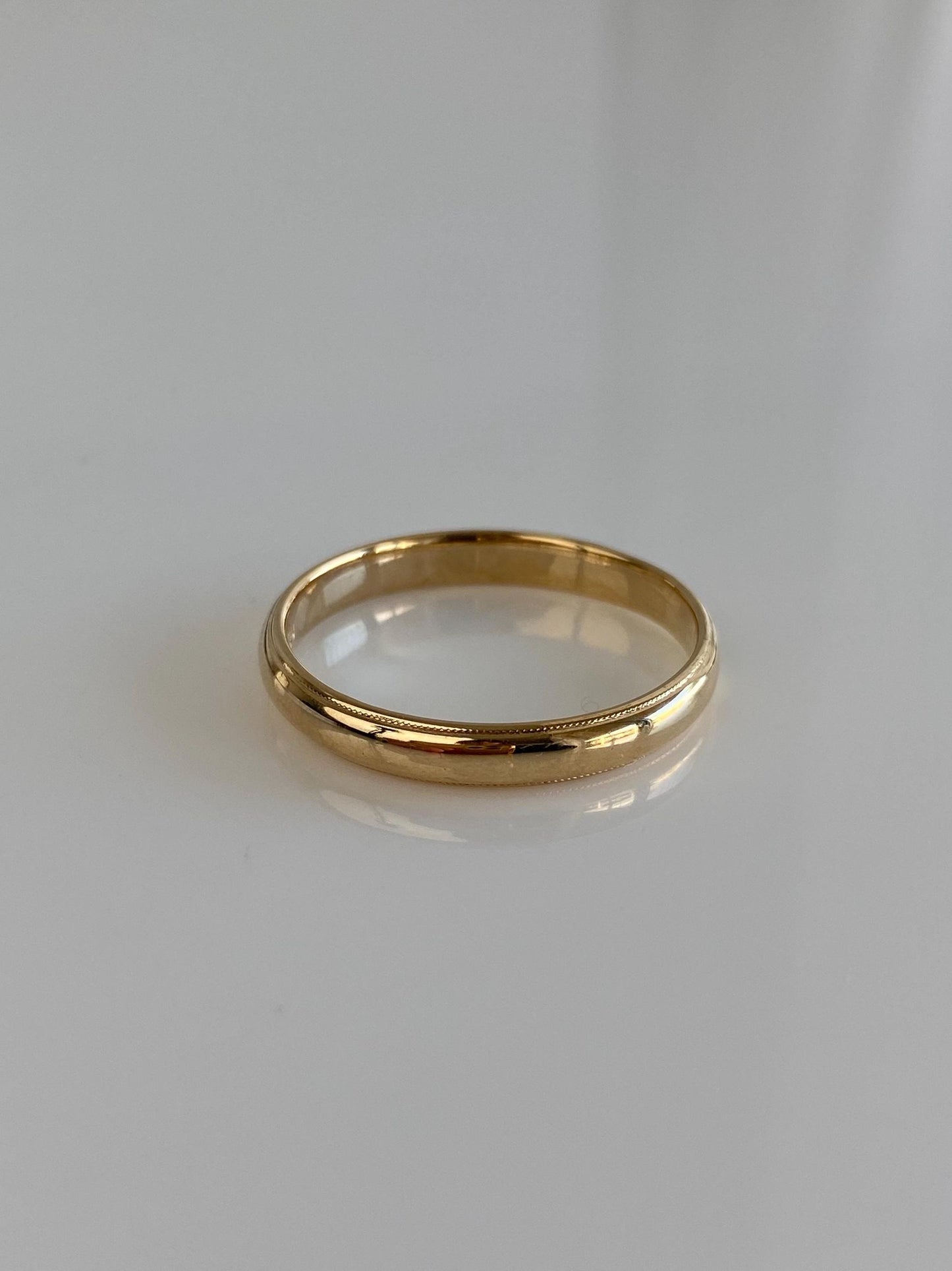 Vintage Solid 14k Yellow Gold Miligrain Ring Band - Size 11.25