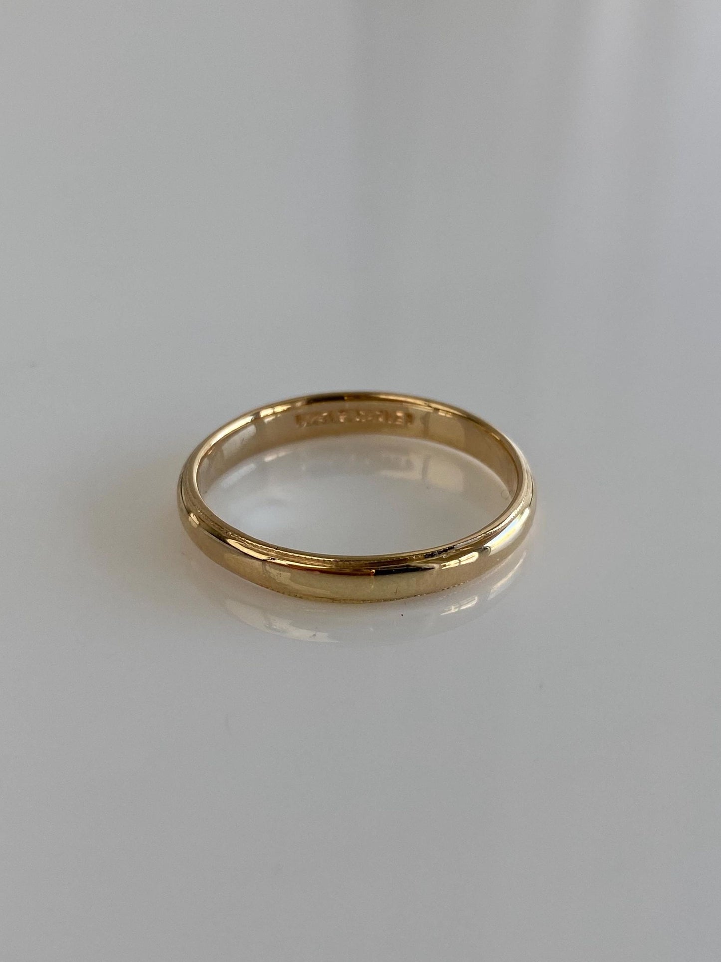 Vintage Solid 14k Yellow Gold Miligrain Ring Band - Size 11.25