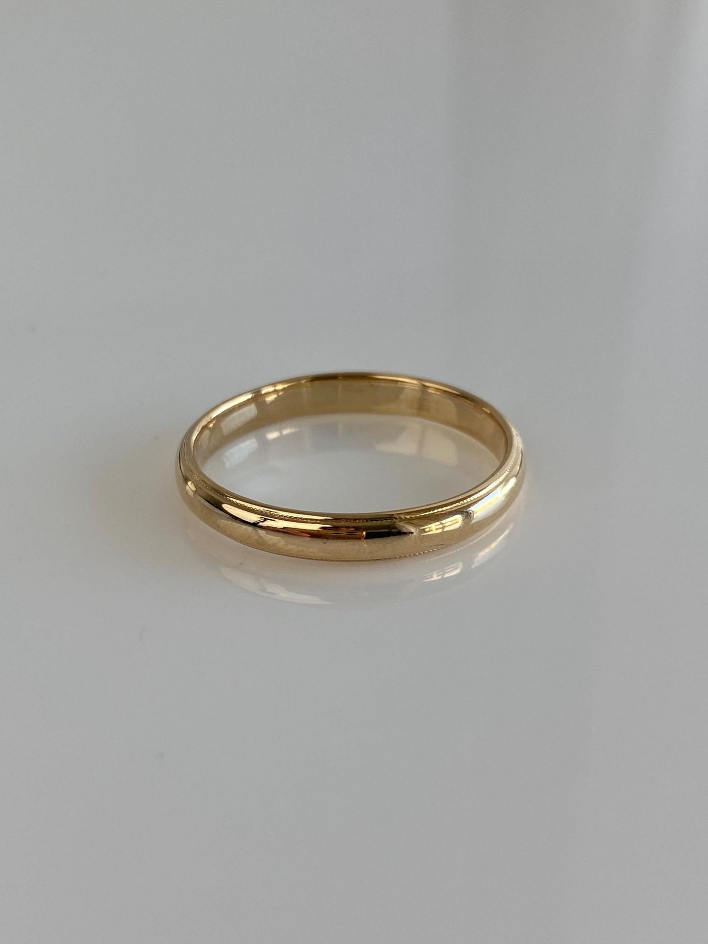 Vintage Solid 14k Yellow Gold Miligrain Ring Band - Size 11.25