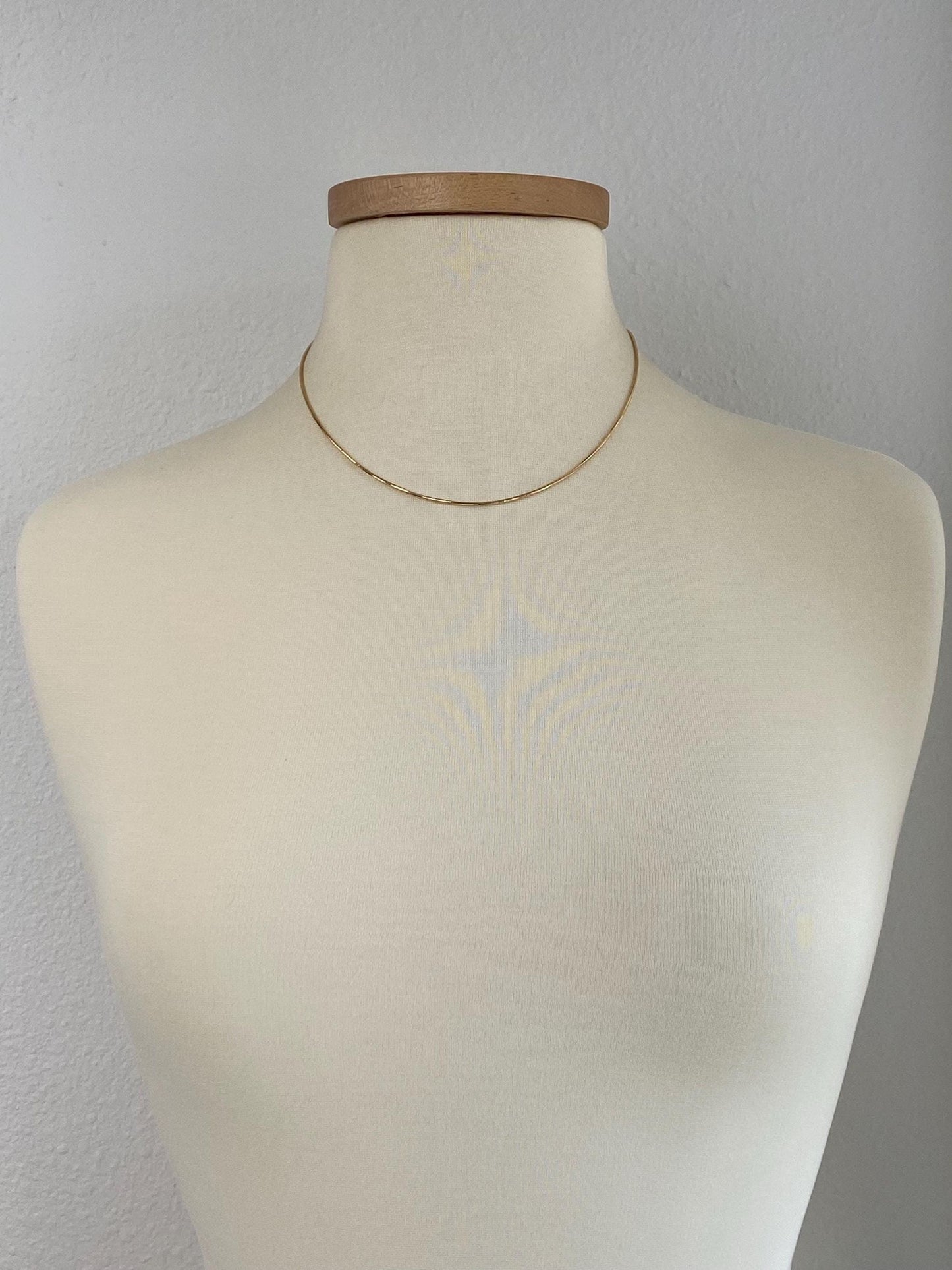 Vintage Solid 14k Yellow Gold Square Snake Chain Necklace - 18 inches