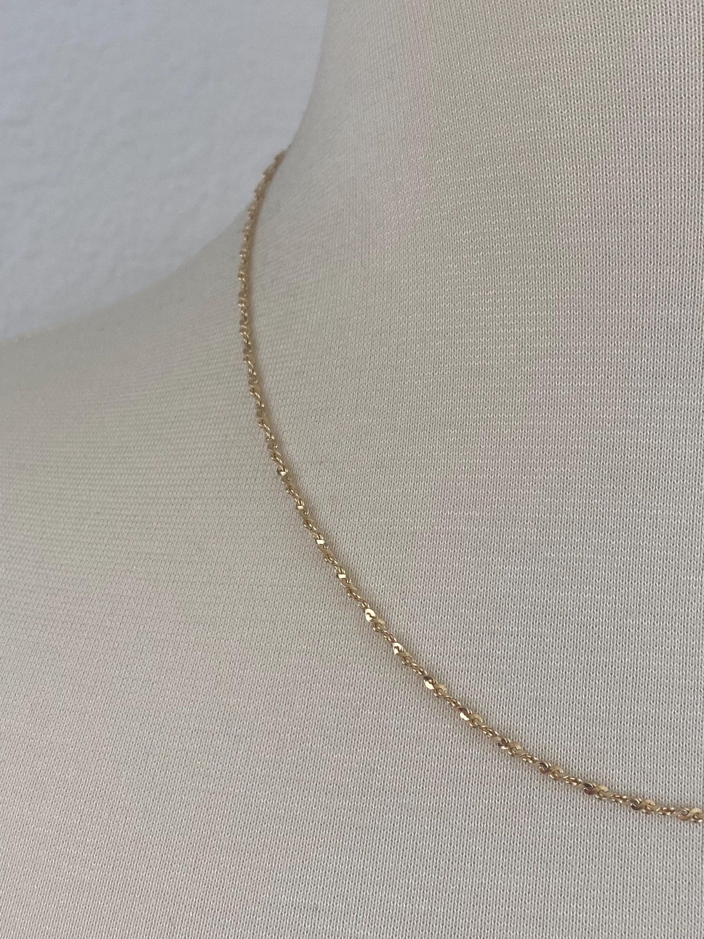 Vintage Solid 14k Yellow Gold Twisted Serpentine Chain Necklace - 18 inches