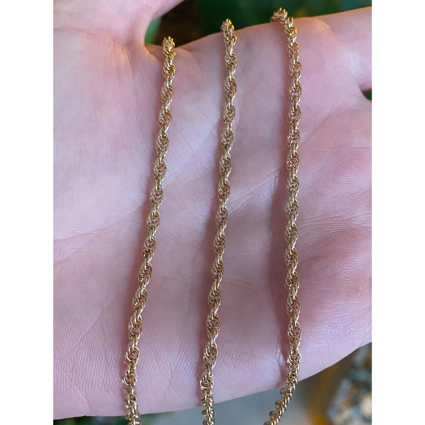 Vintage Solid 14k Yellow Gold Rope Chain Necklace - 24 inches
