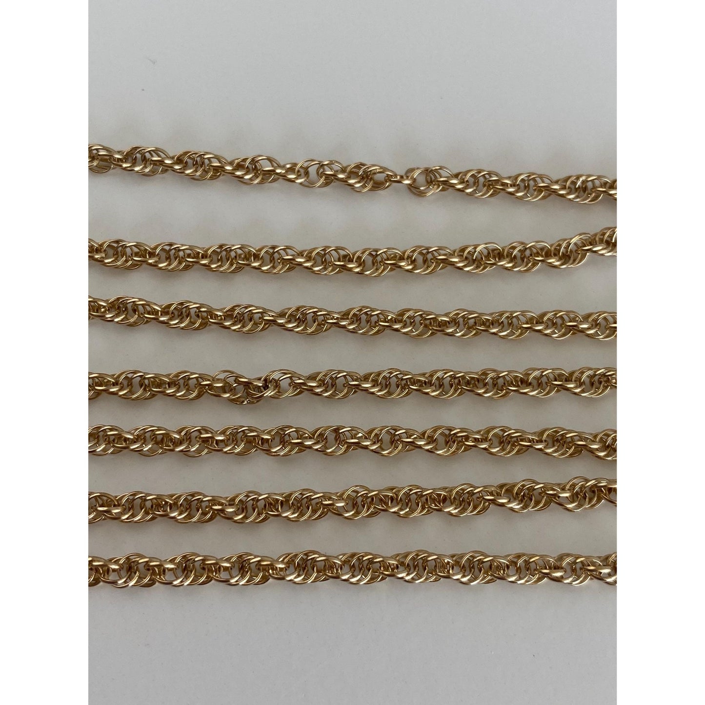 Vintage Solid 14k Yellow Gold Rope Chain Necklace - 24 inches