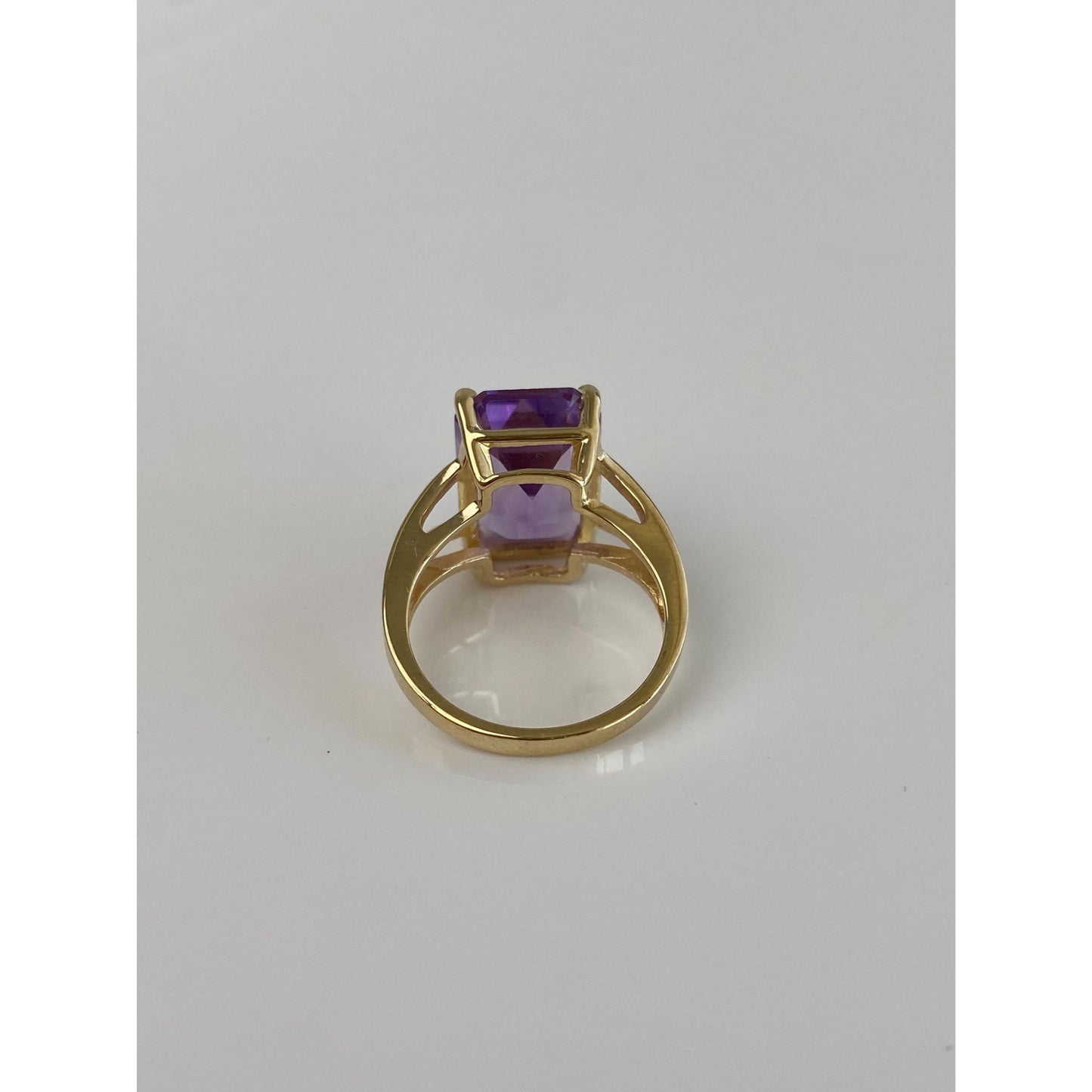 Vintage Solid 10k Yellow Gold Amethyst Ring - Size 5.5