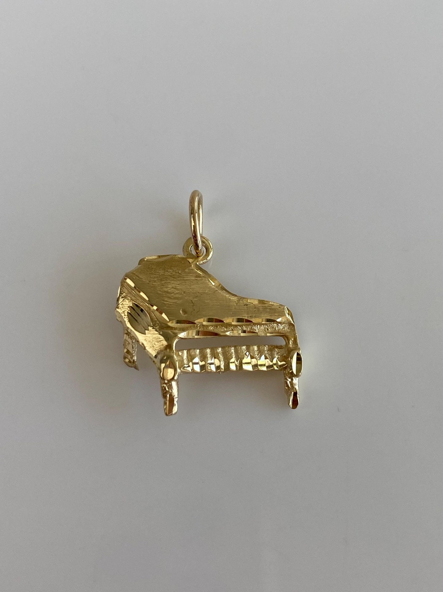 Vintage Solid 14k Yellow Gold Diamond Cut Piano Charm