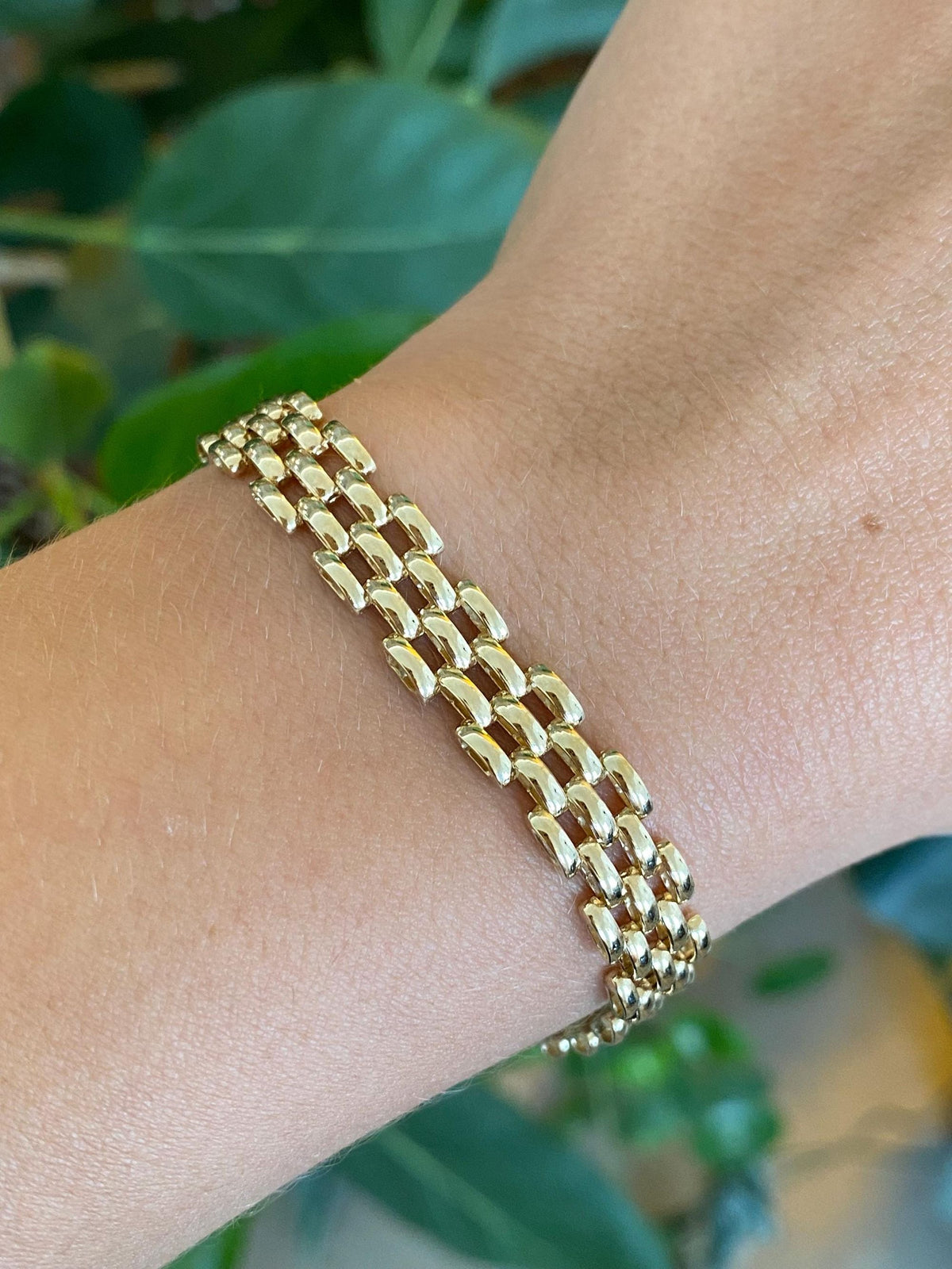 Vintage Solid 14k Yellow Gold Watch Band Link Bracelet - 7 inches