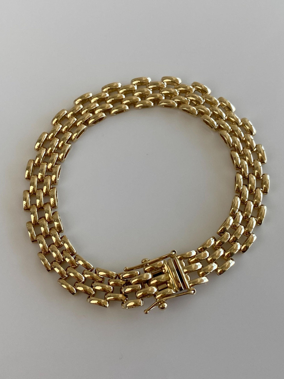 Vintage Solid 14k Yellow Gold Watch Band Link Bracelet - 7 inches