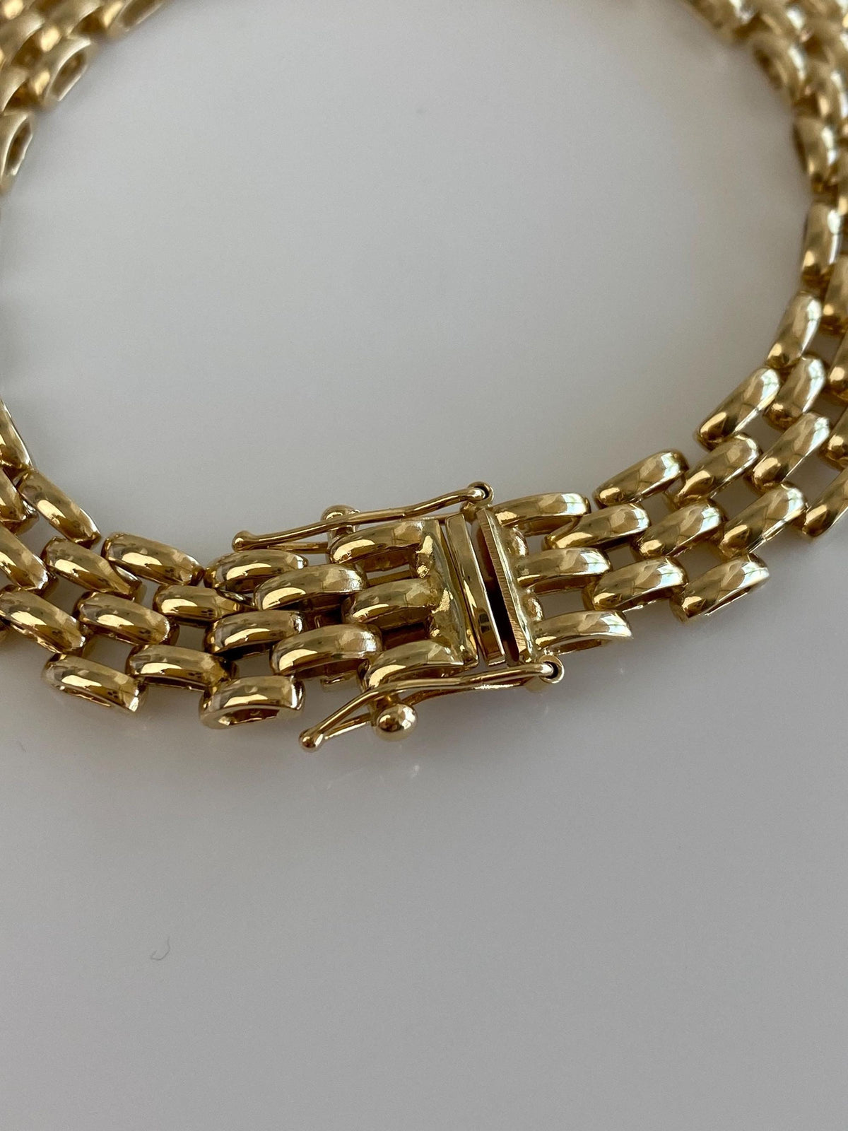 Vintage Solid 14k Yellow Gold Watch Band Link Bracelet - 7 inches