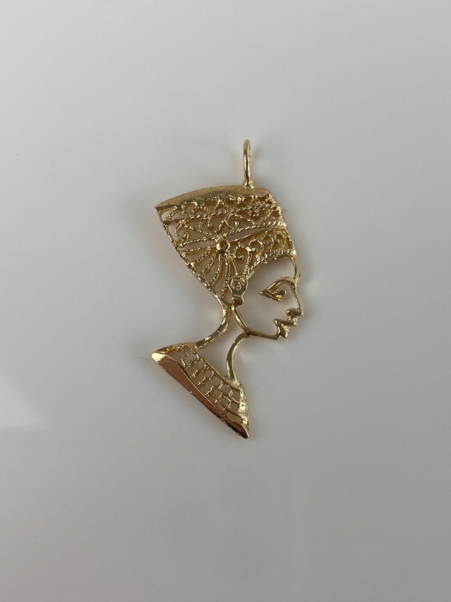 Vintage Solid 14k Yellow Gold Nefertiti Charm