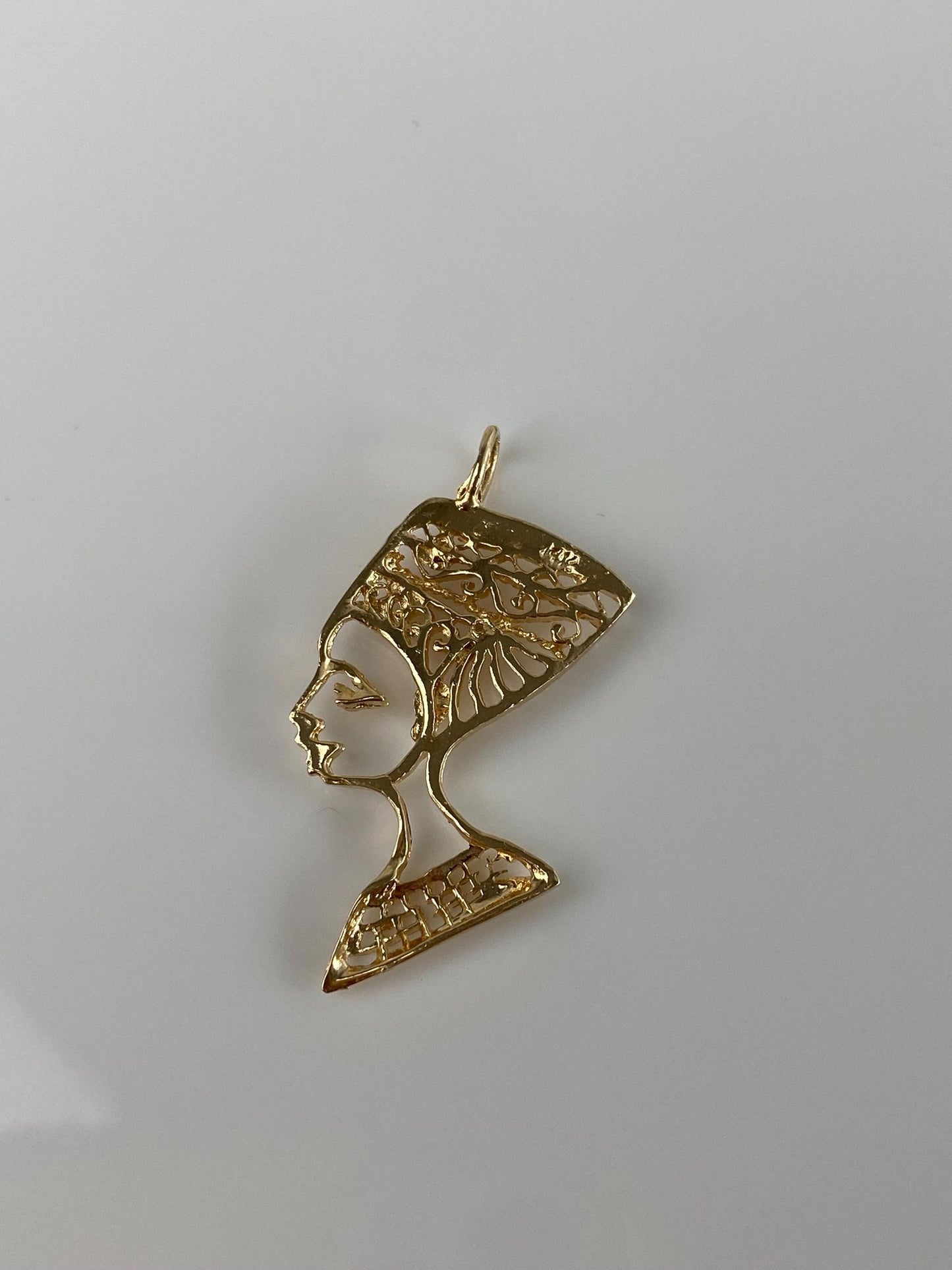 Vintage Solid 14k Yellow Gold Nefertiti Charm