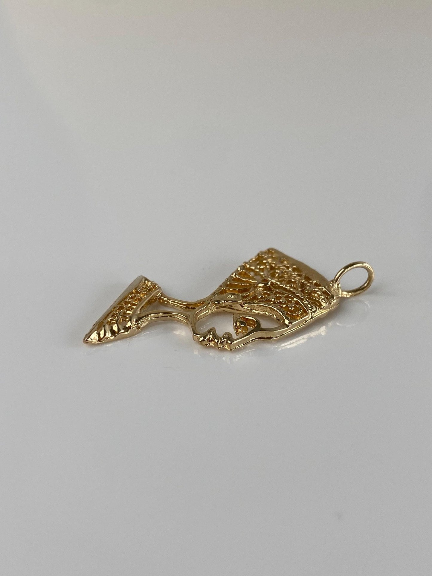 Vintage Solid 14k Yellow Gold Nefertiti Charm