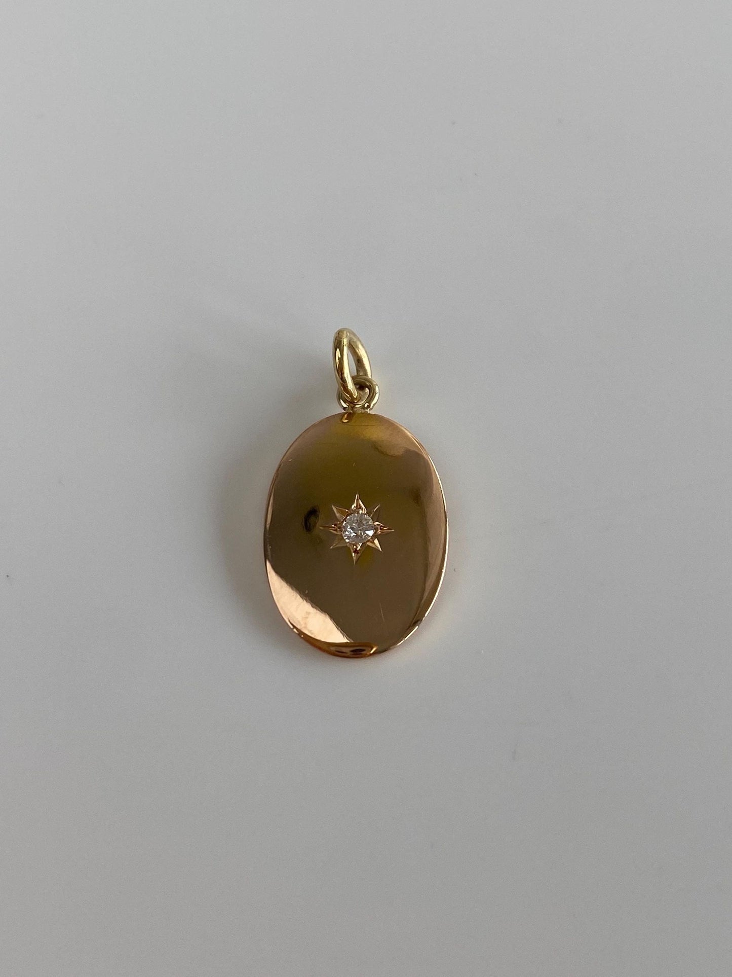 Vintage Solid 14k Yellow Gold Star Set Diamond Cufflink Conversion Charm
