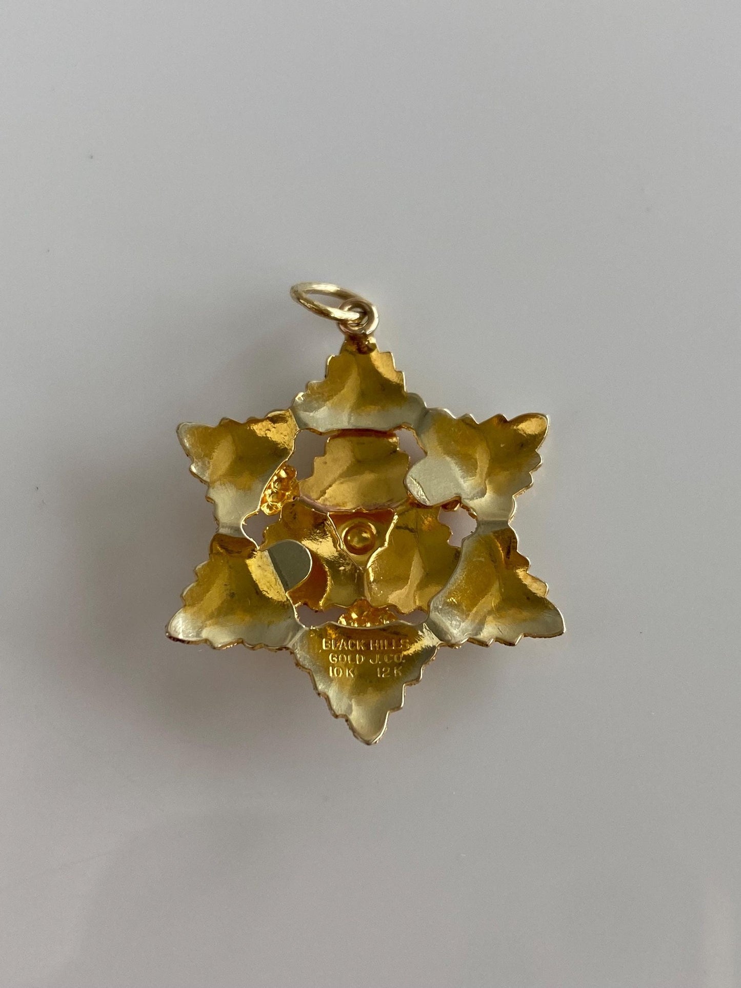 Vintage Solid 10k & 12k Black Hills Gold Grape Leaves Charm