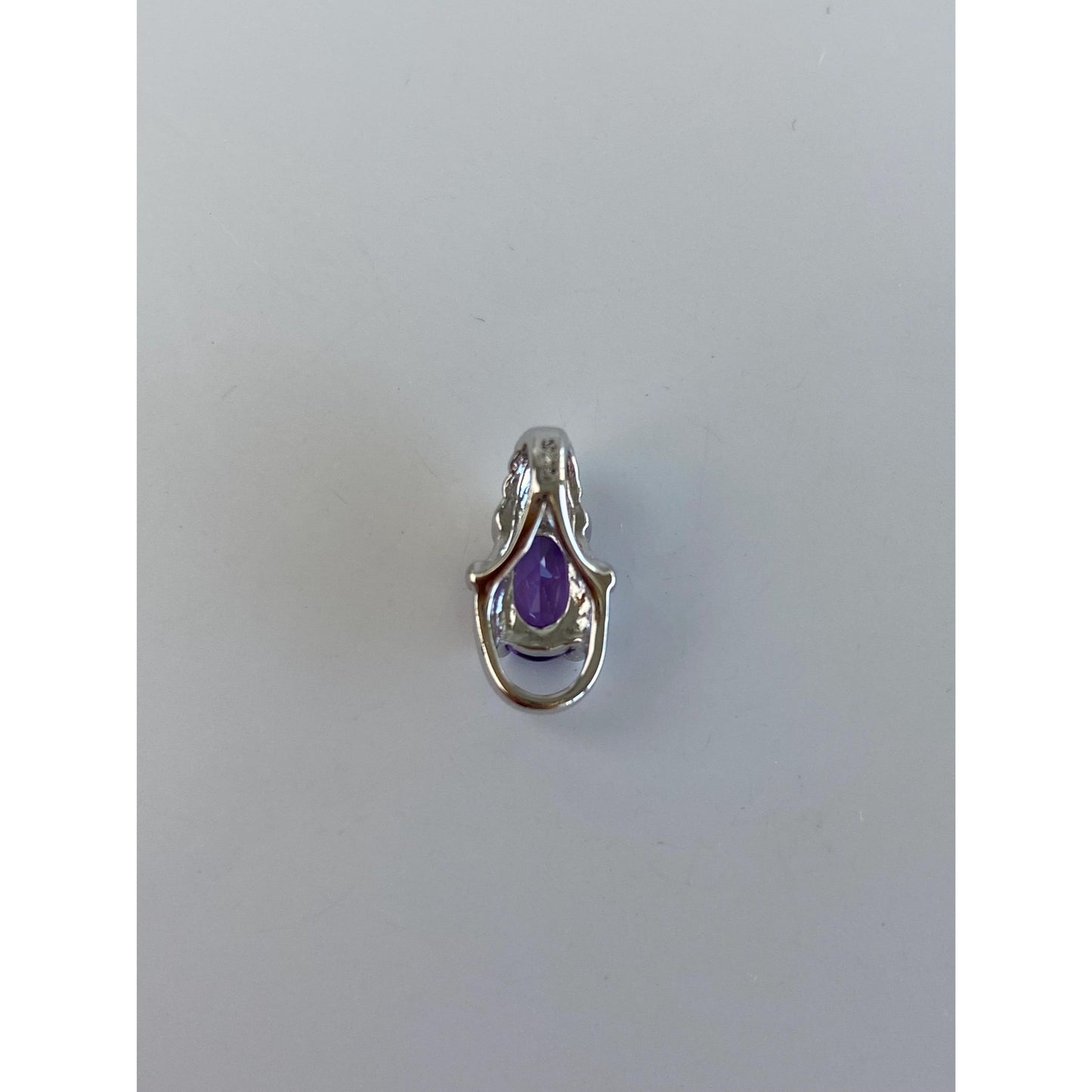 Vintage Solid Sterling Silver Amethyst Charm