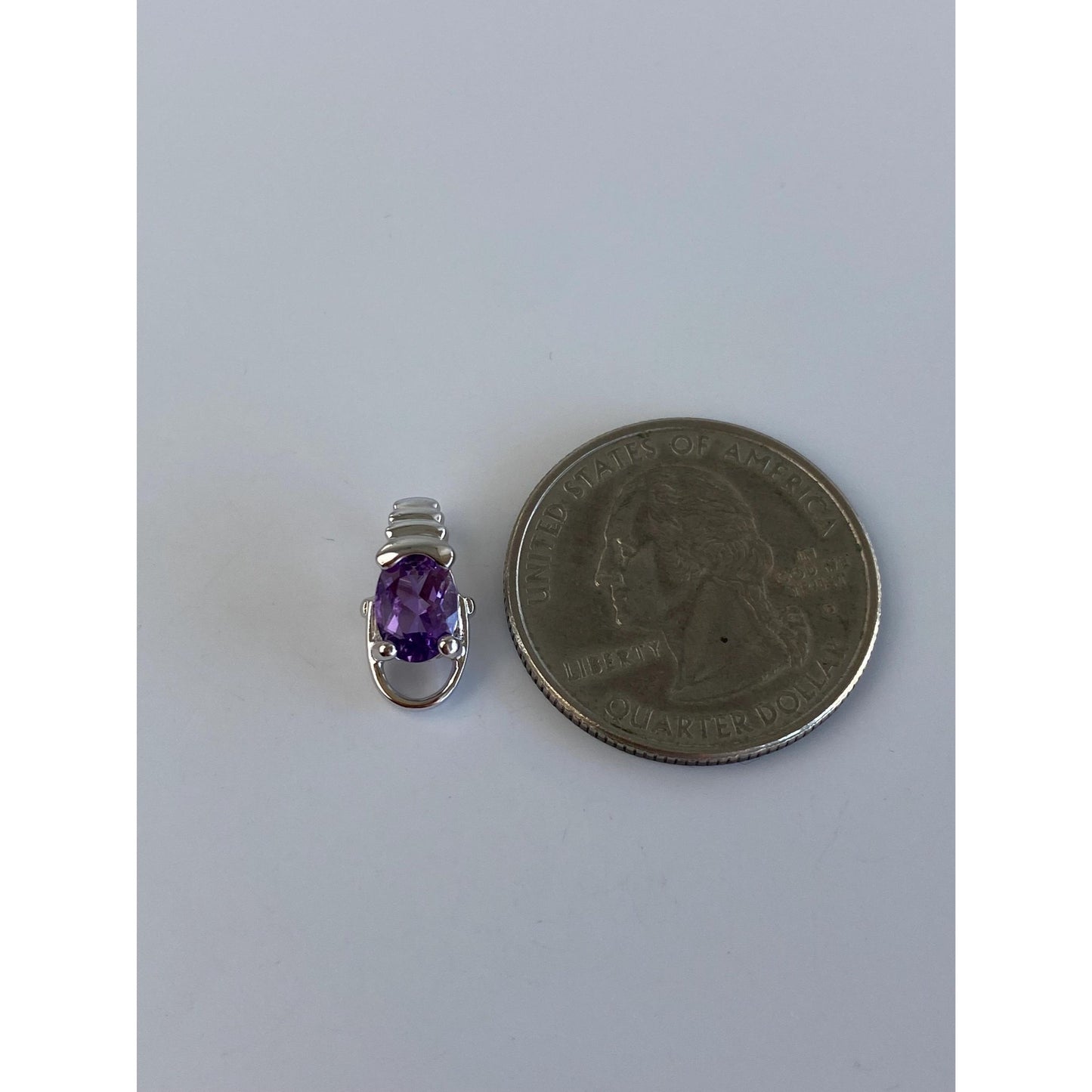 Vintage Solid Sterling Silver Amethyst Charm