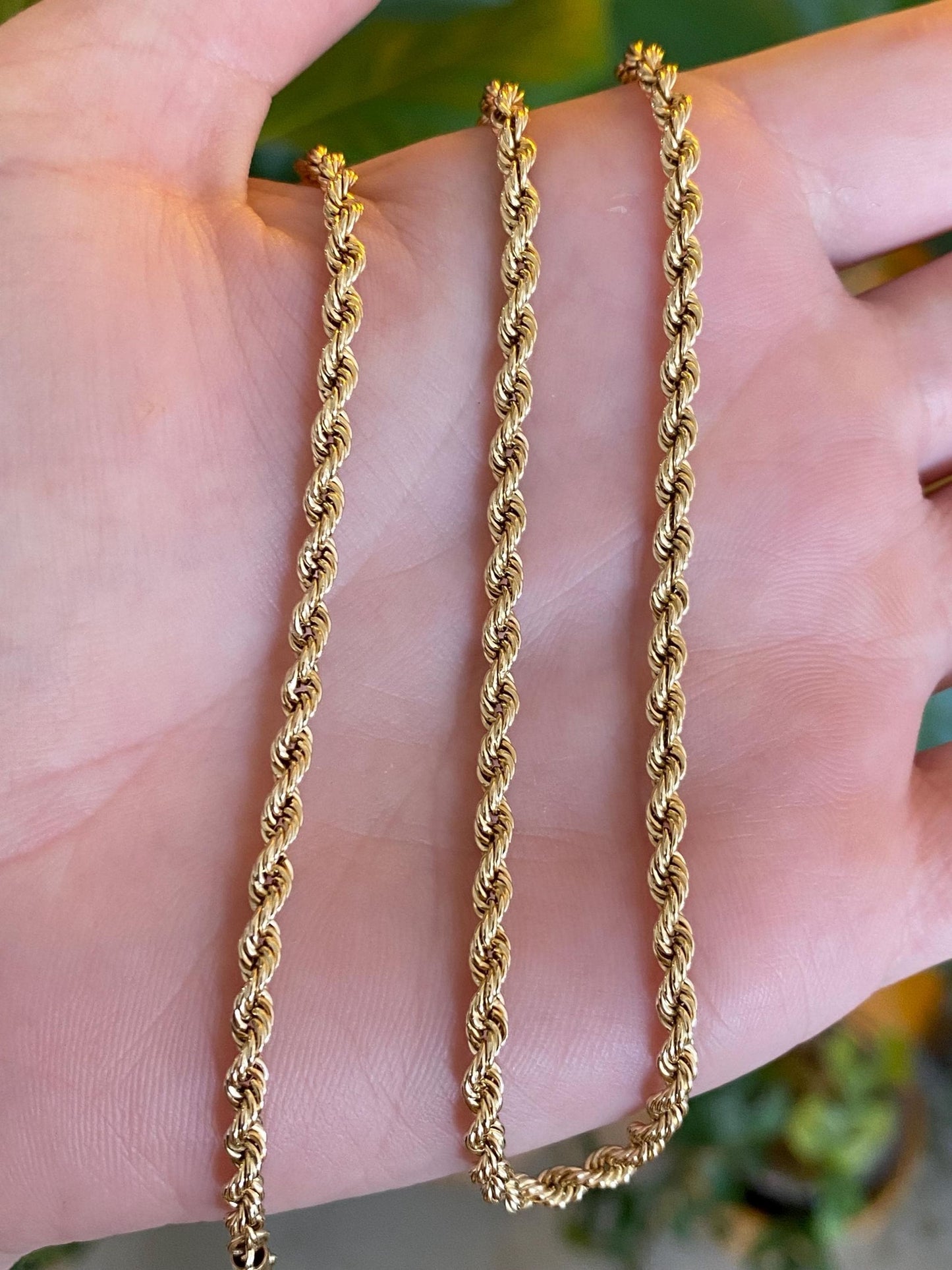 Vintage 14k Yellow Gold Rope Chain Necklace - 16 inches