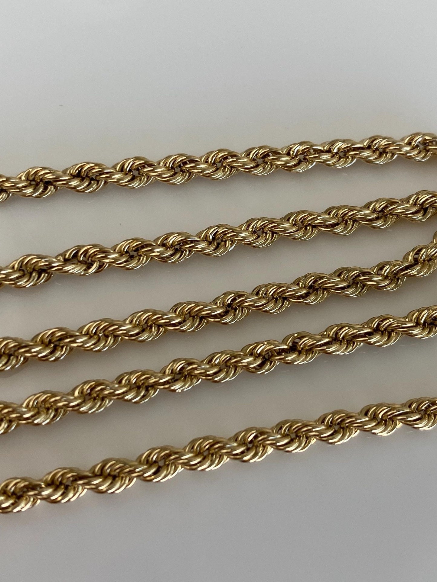 Vintage 14k Yellow Gold Rope Chain Necklace - 16 inches