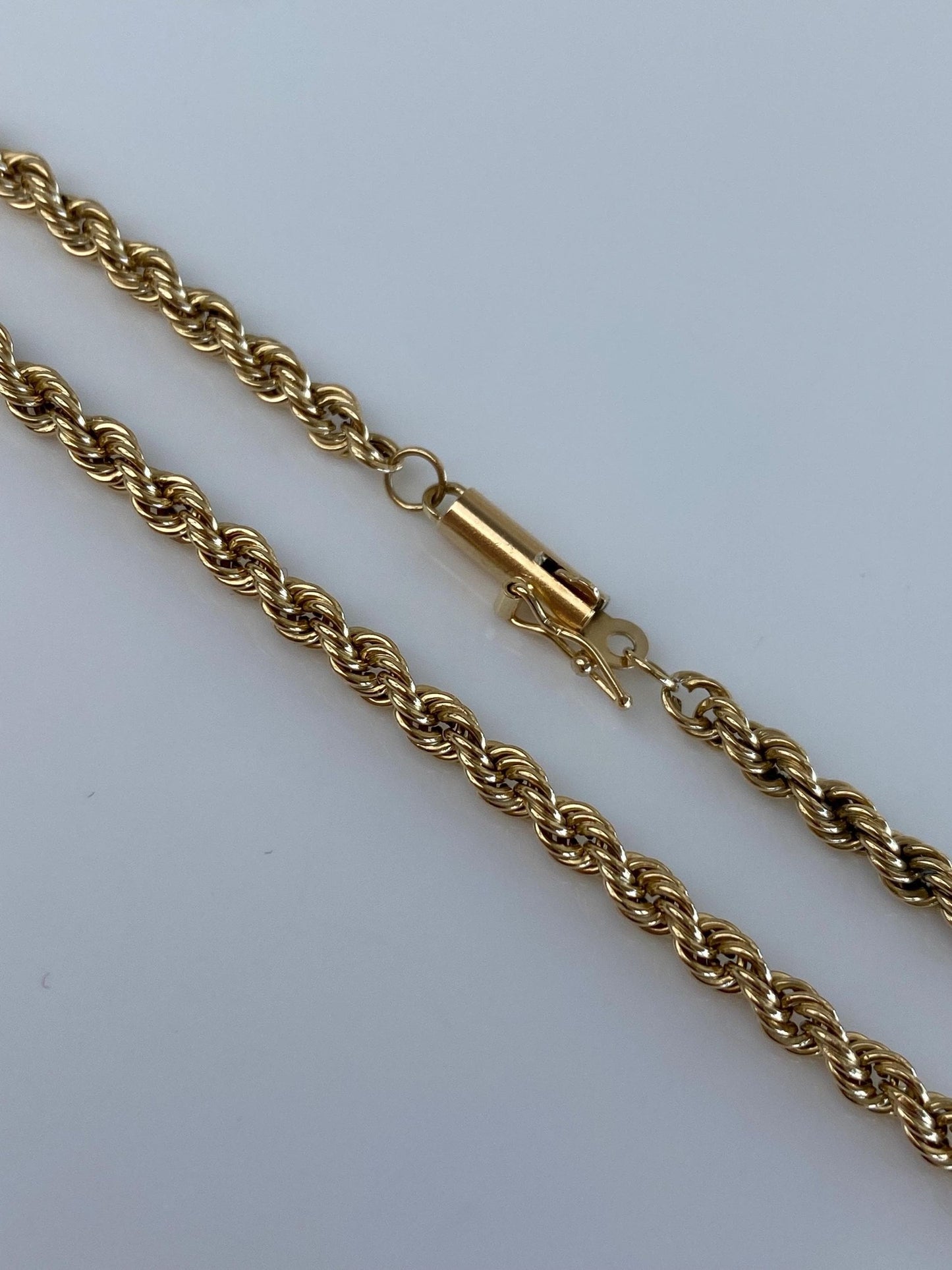 Vintage 14k Yellow Gold Rope Chain Necklace - 16 inches