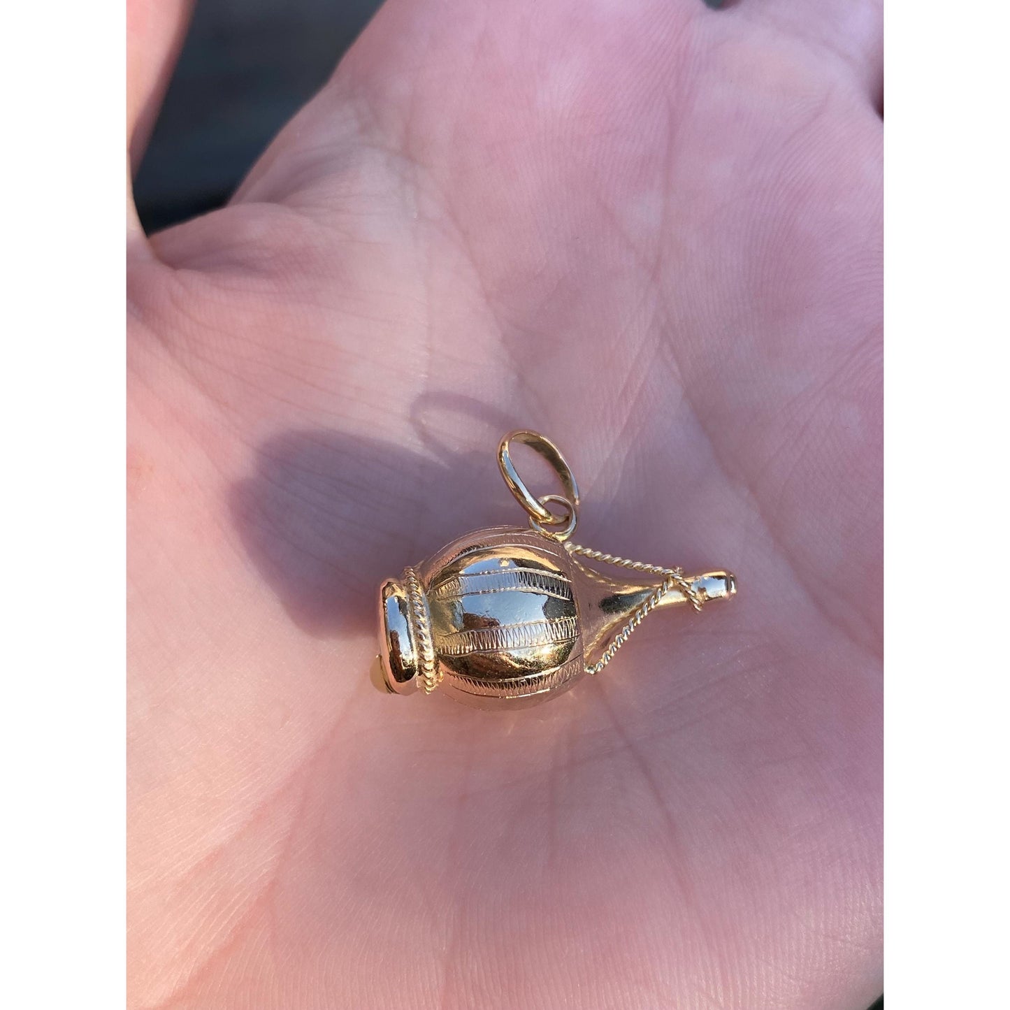 Vintage 18k White & Yellow Gold Chianti Wine Charm