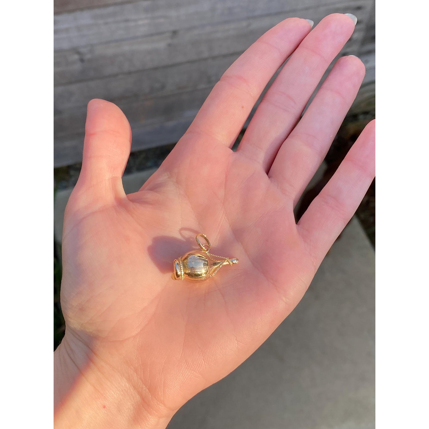 Vintage 18k White & Yellow Gold Chianti Wine Charm