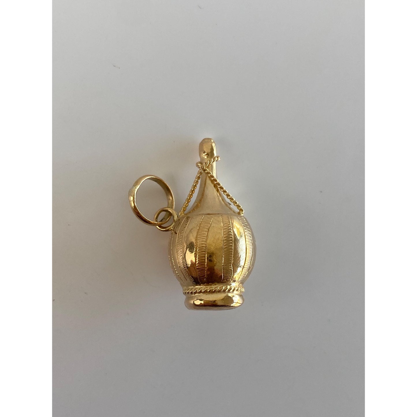 Vintage 18k White & Yellow Gold Chianti Wine Charm