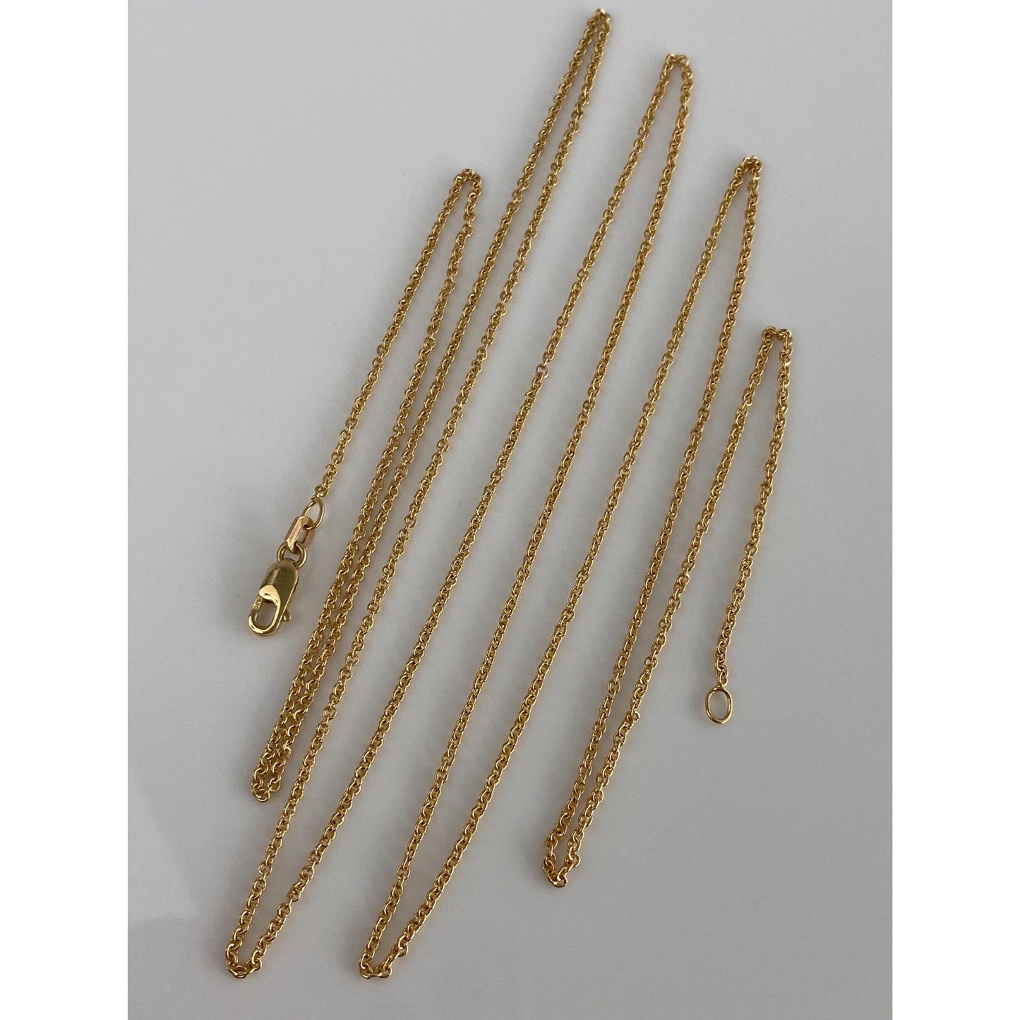 Vintage Solid 14k Yellow Gold Long Tight Rolo Chain Necklace - 33.75 inches