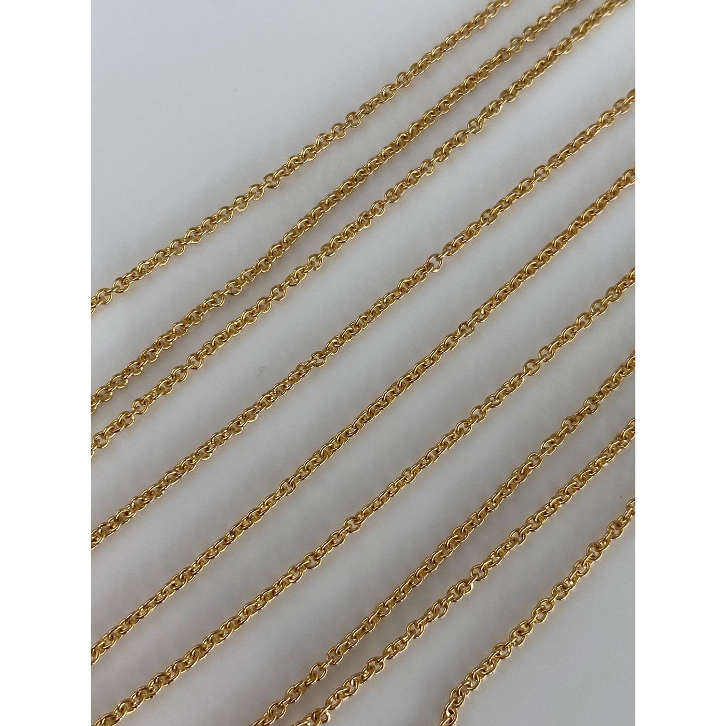Vintage Solid 14k Yellow Gold Long Tight Rolo Chain Necklace - 33.75 inches