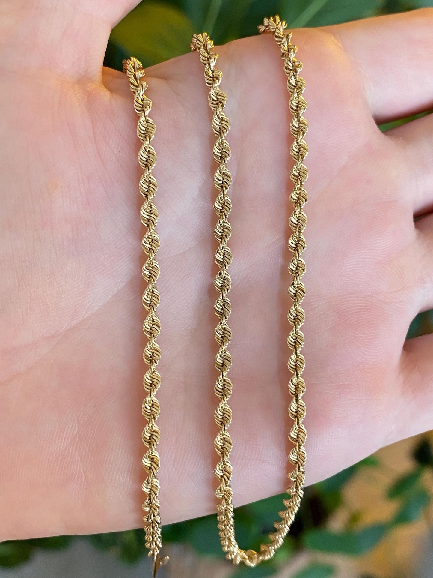 Vintage Solid 14k Yellow Gold Rope Chain Necklace - 20 inches