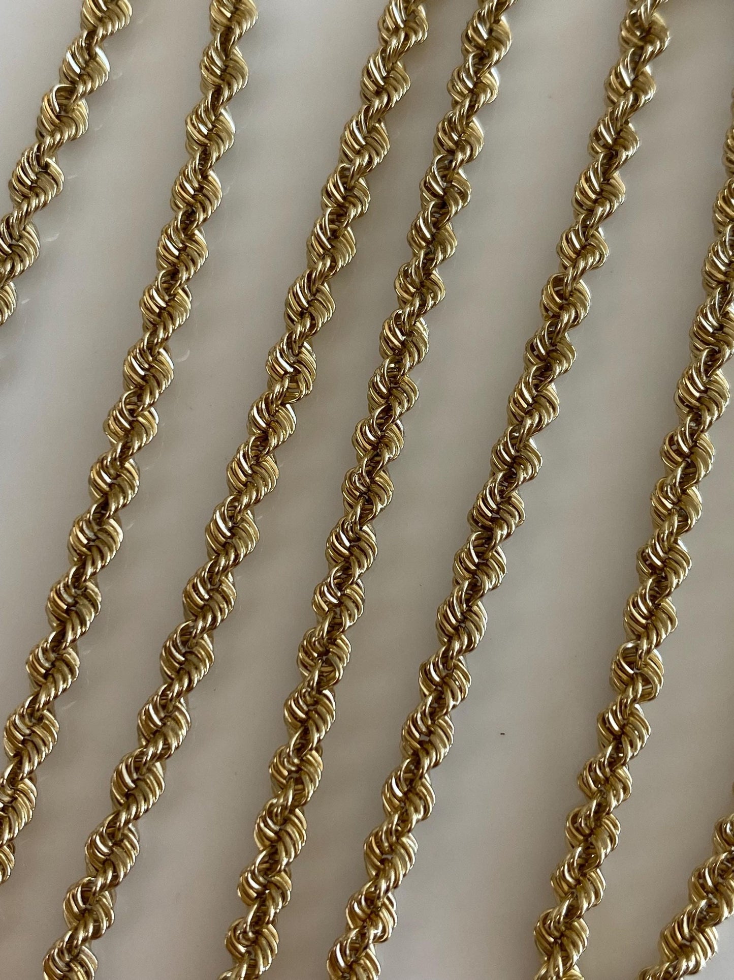 Vintage Solid 14k Yellow Gold Rope Chain Necklace - 20 inches
