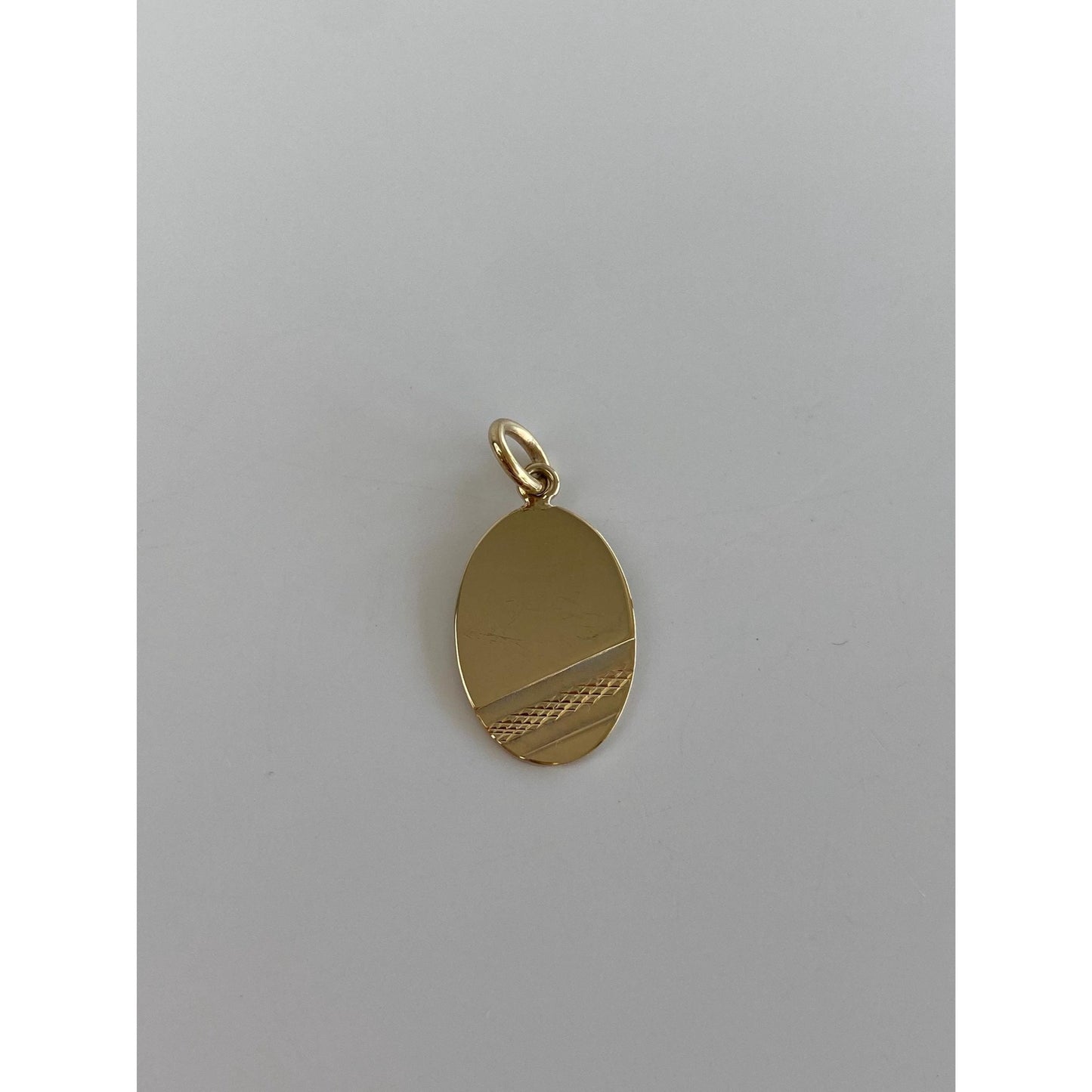 Vintage Solid 9k White & Yellow Gold Pattern Cufflink Conversion Charm