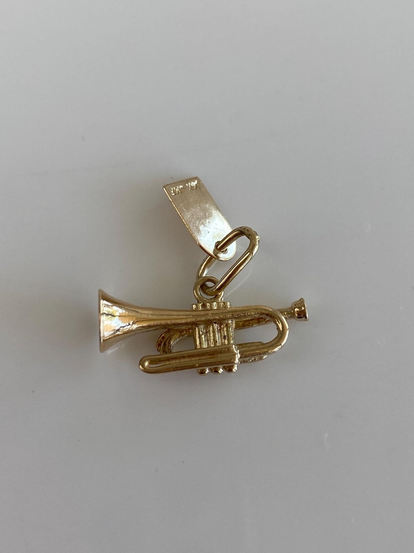 Vintage Solid 14k Yellow Gold New Orleans Trumpet Charm