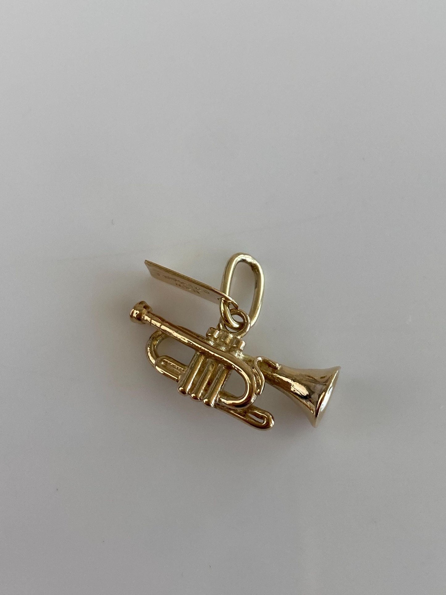 Vintage Solid 14k Yellow Gold New Orleans Trumpet Charm