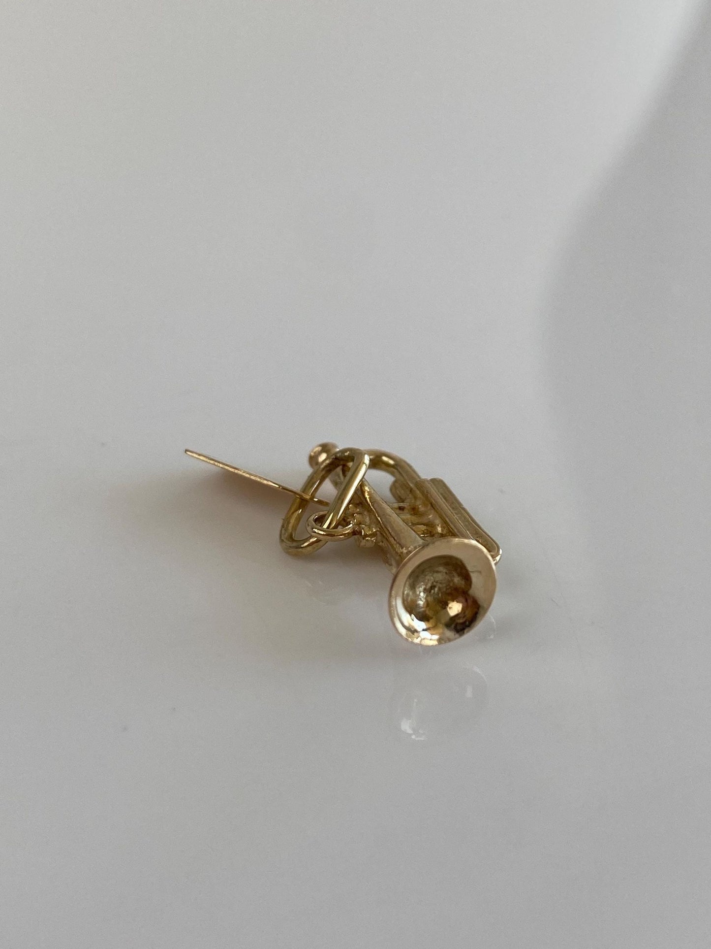 Vintage Solid 14k Yellow Gold New Orleans Trumpet Charm