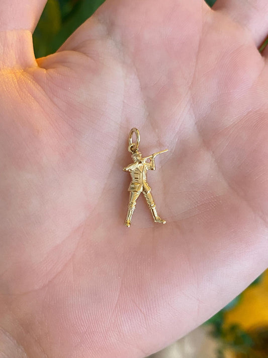 Solid 14k Yellow Gold Hunter Charm