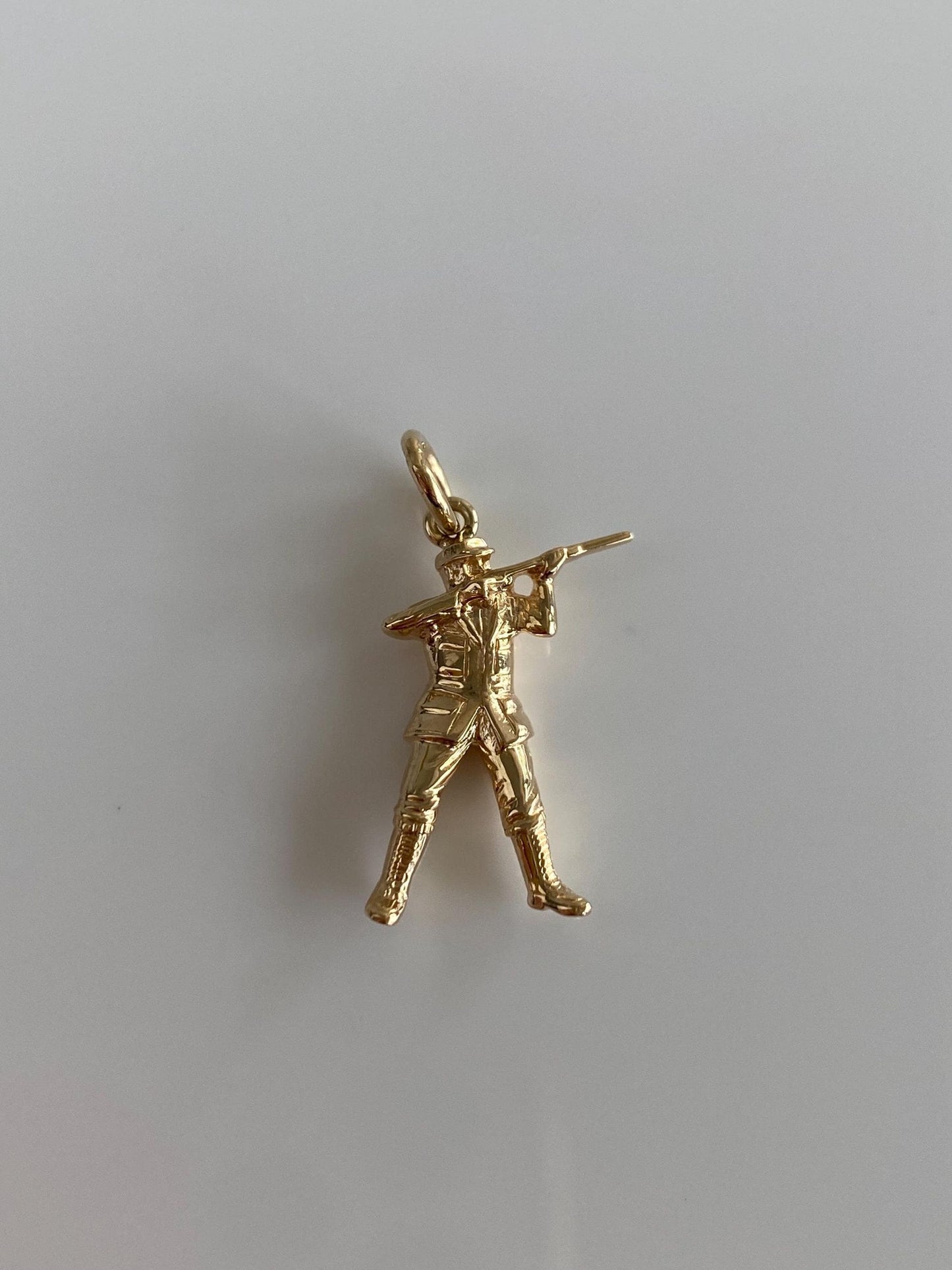Solid 14k Yellow Gold Hunter Charm