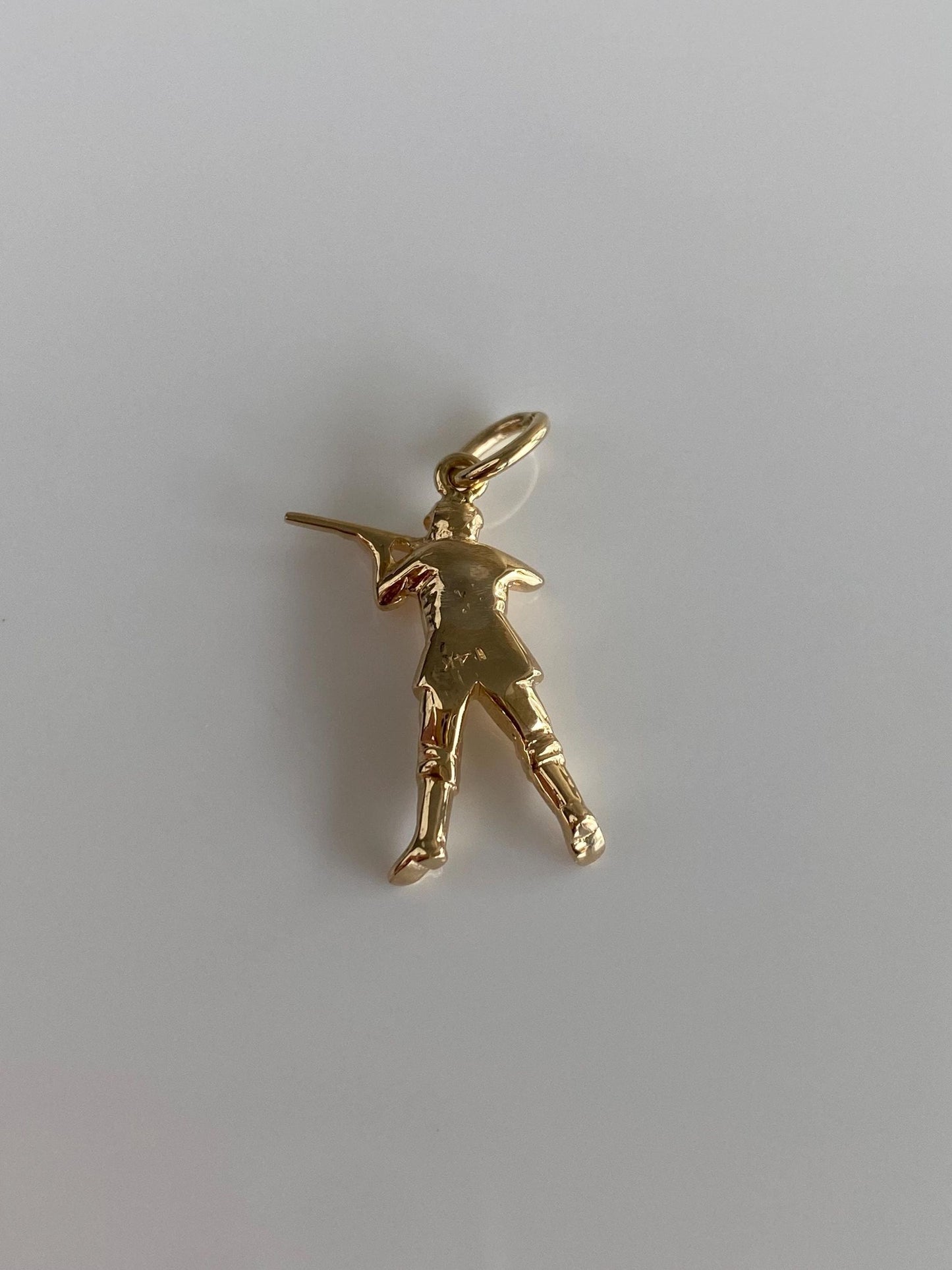 Solid 14k Yellow Gold Hunter Charm