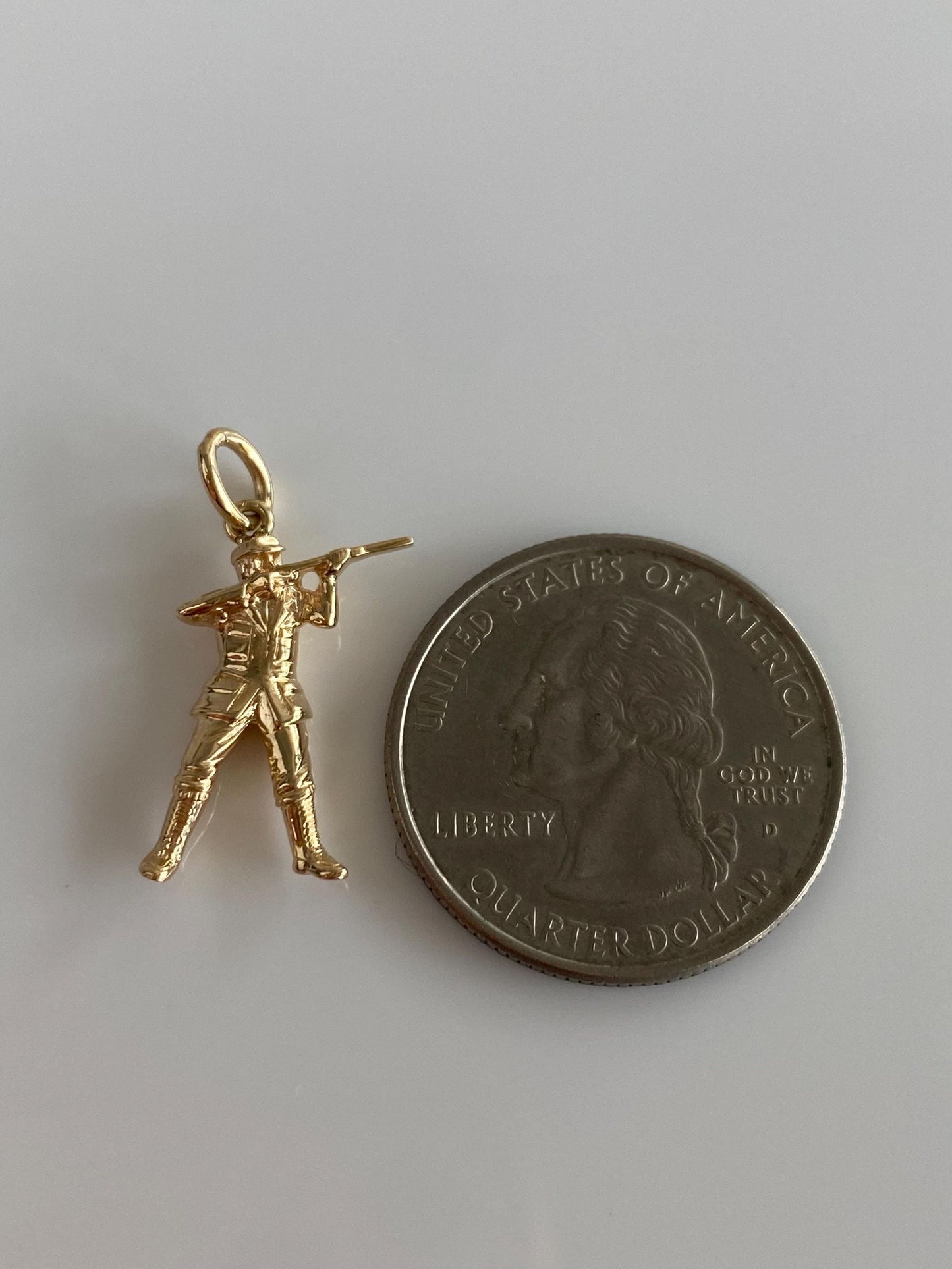 Solid 14k Yellow Gold Hunter Charm