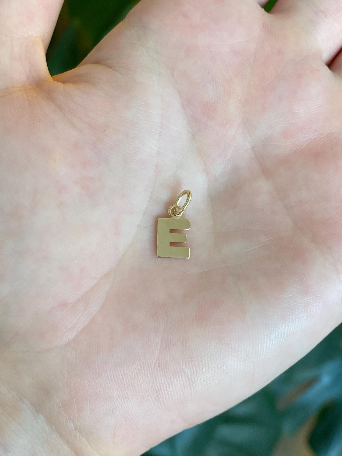 Solid 14k Yellow Gold Initial 'E' Charm